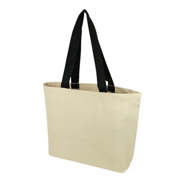 10 Oz. Black Canvas Grocery Tote Bag (Q991211)