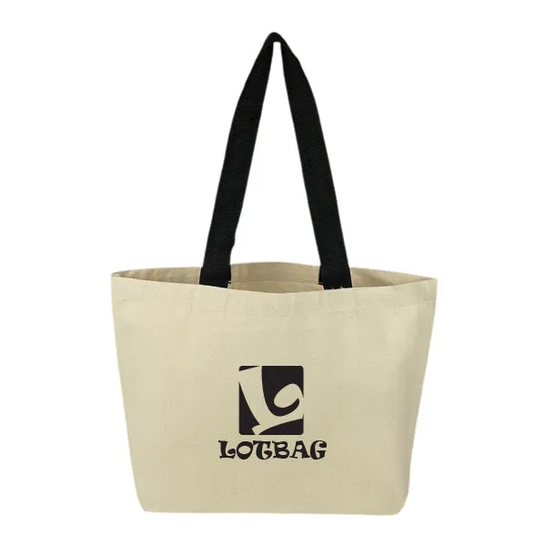 10 Oz. Black Canvas Grocery Tote Bag (Q991211)