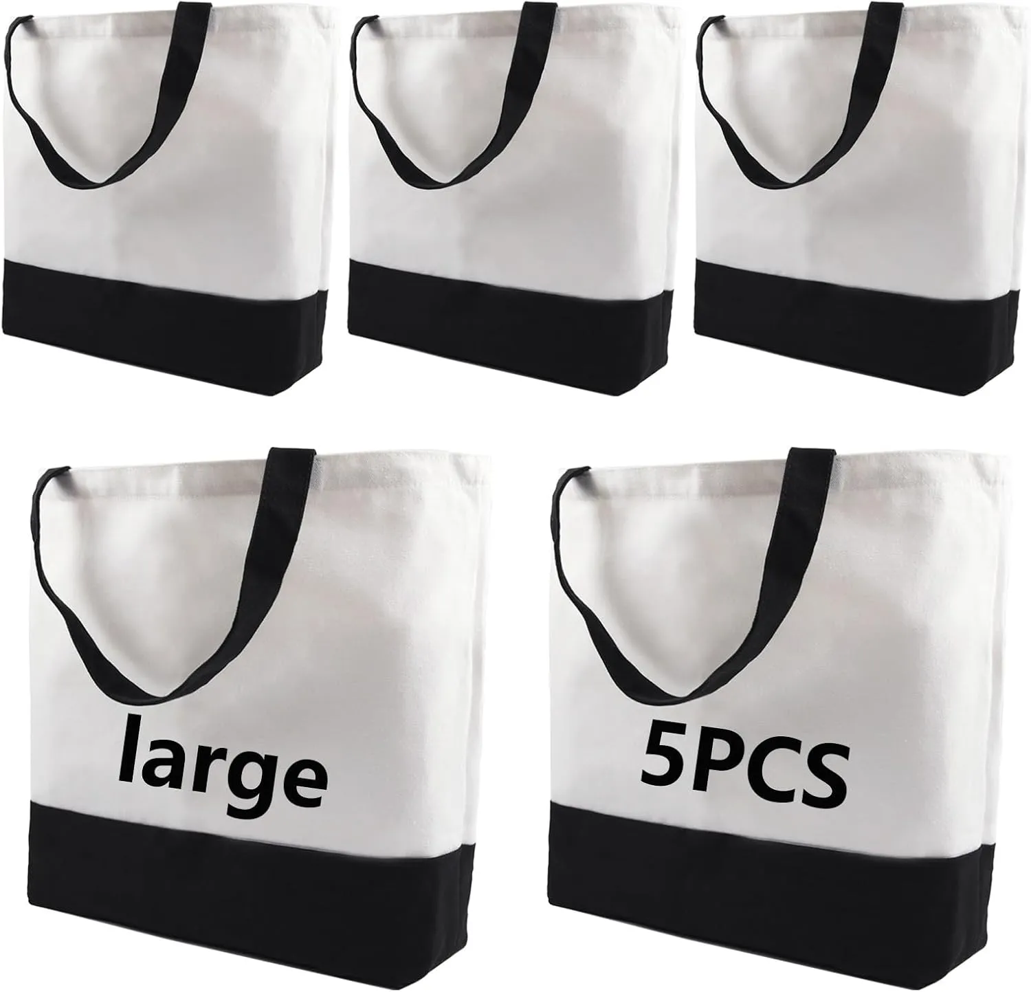5 pcs Sublimation Tote Bags,polyester tote bags for sublimation, blank canvas tote bags for DIY Crafting and Decorating