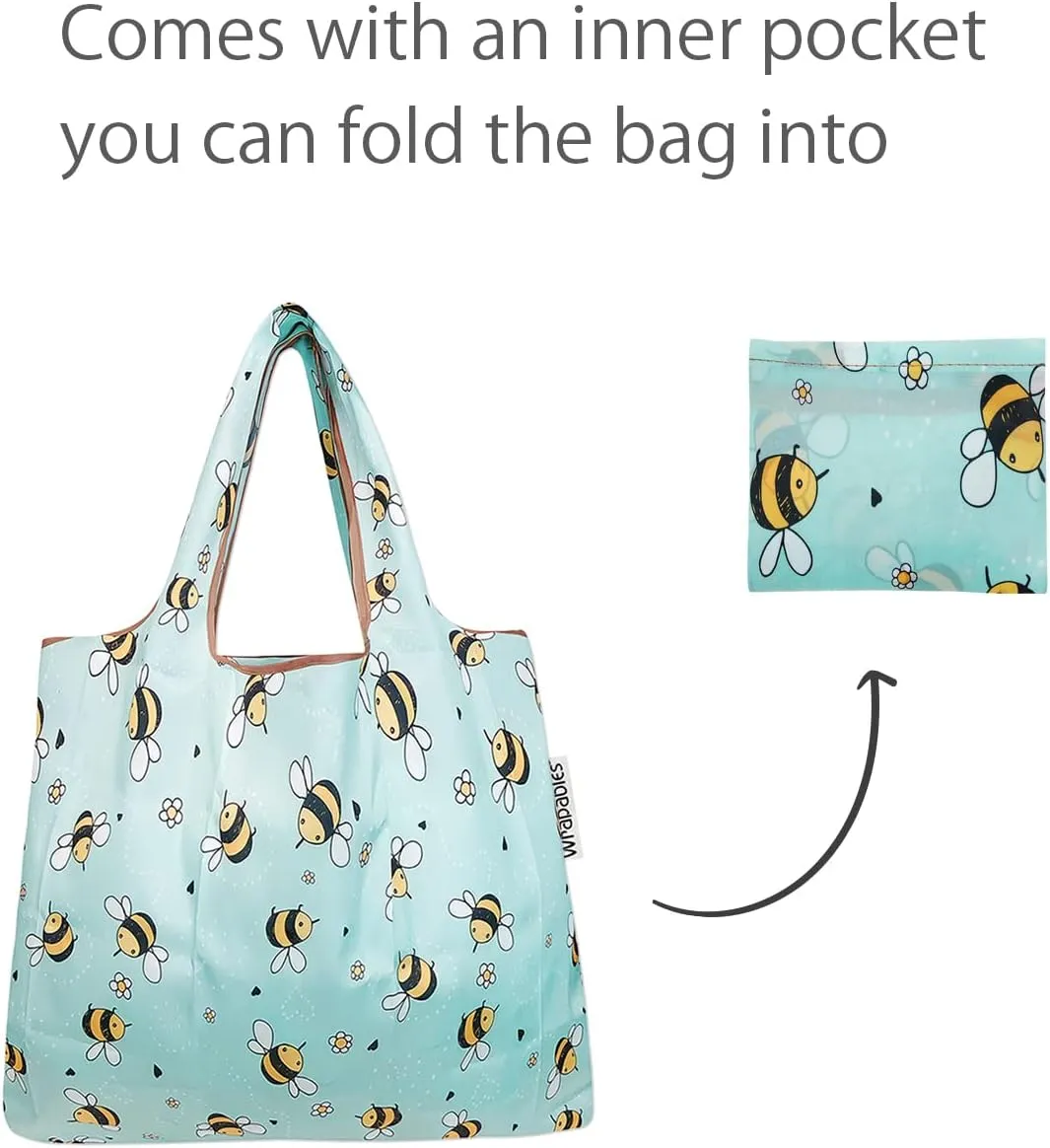 allydrew Medium Foldable Tote Nylon Reusable Grocery Bags