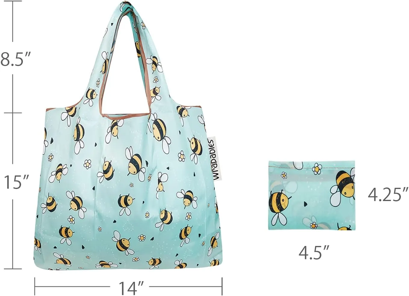allydrew Medium Foldable Tote Nylon Reusable Grocery Bags