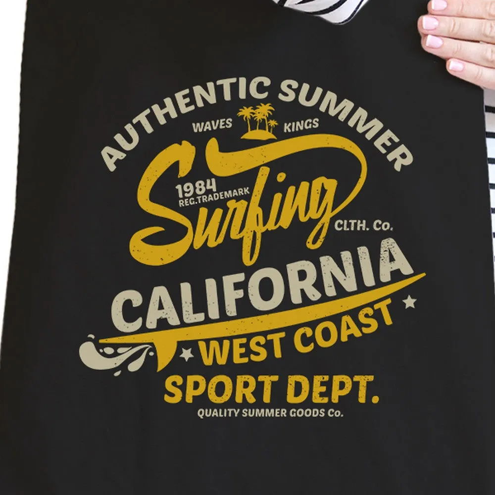 Authentic Summer Surfing California Black Canvas Bags
