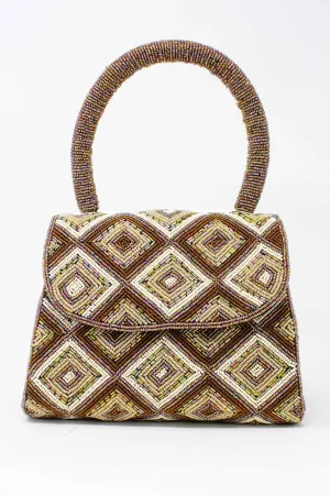 Beaded Handbag | Tonal Gold
