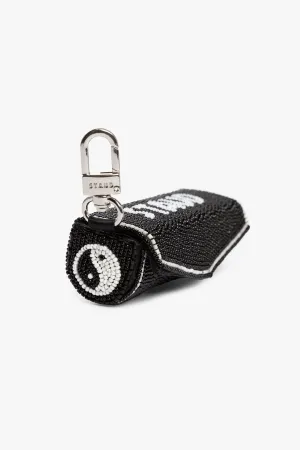 BEADED LIPSTICK CASE | BLACK YIN YANG