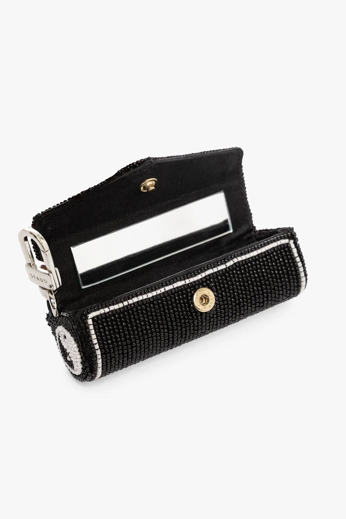 BEADED LIPSTICK CASE | BLACK YIN YANG