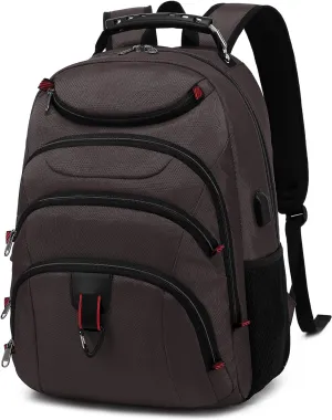 Boavan Laptop Backpack for men, 15.6 inch Laptop Bag with USB Port, Waterproof Travel Work Backpack Purse, Anti-Theft Teacher Nurse Doctor Casual Bookbags Office Business backpack,Coffee