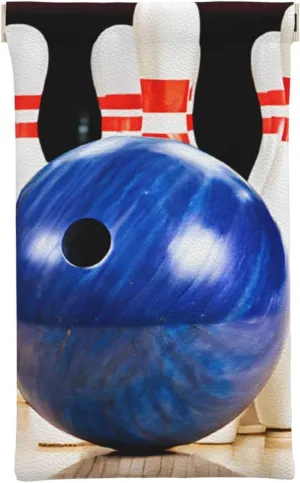 Bowling Leather Eyeglass Spring Storage Bag, Stylish Design, Versatile Functions
