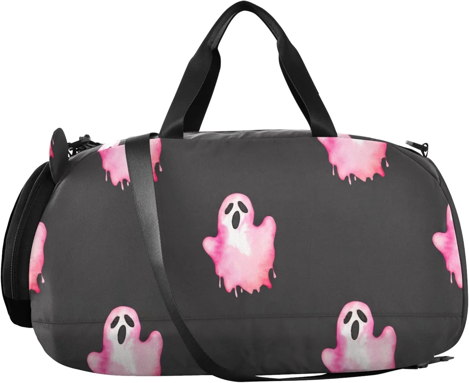 Boys Carry on Duffel Bag Weekender Overnight Pink Ghost Black Girls Tote Duffle Bags Travel Dance Duffle Bag