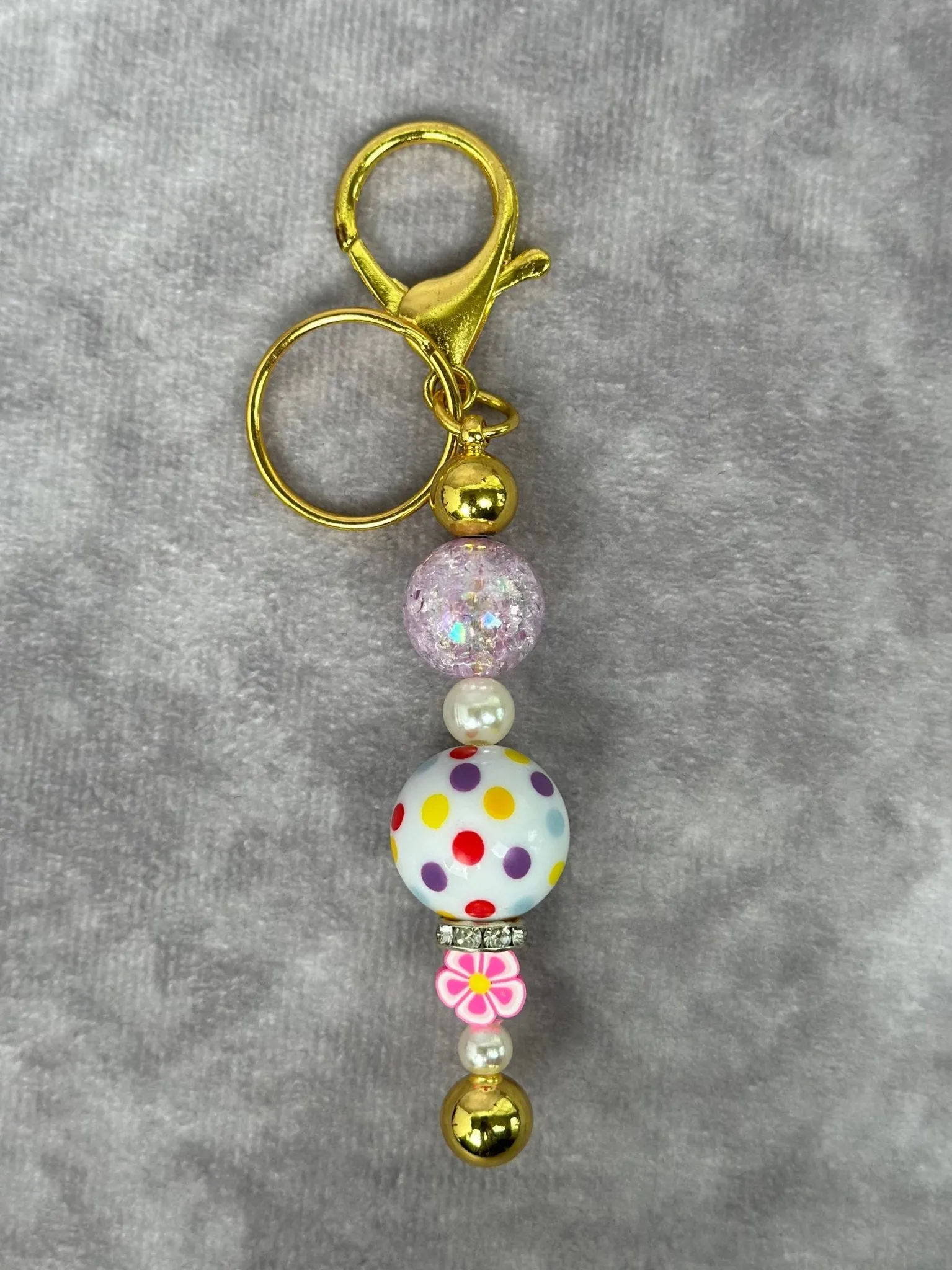 Bubble Gum Beaded Bar Keychain | Bag Charm