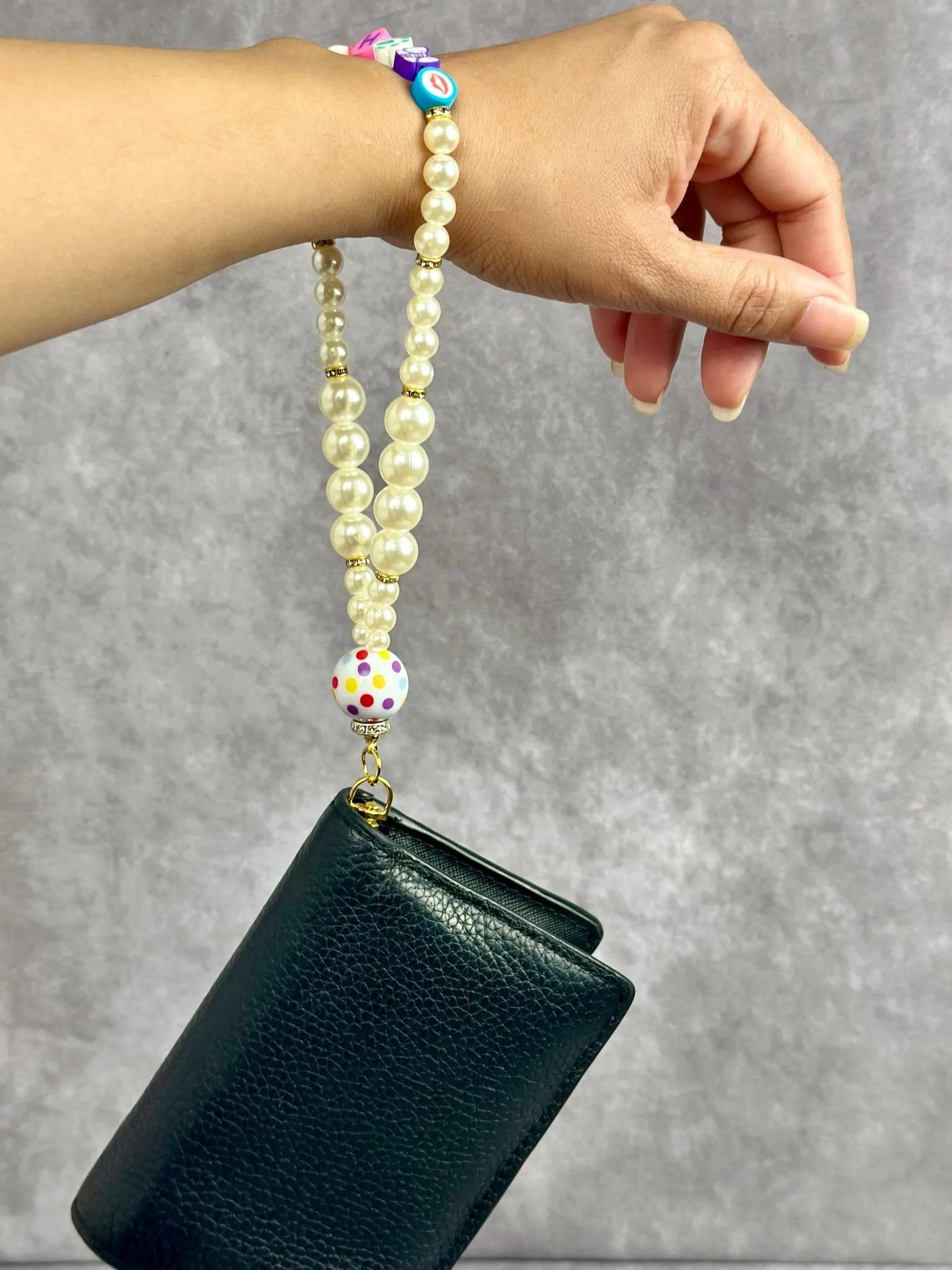 Bubble Gum Beaded Wristlet Strap for Wallets/ Phone Cases