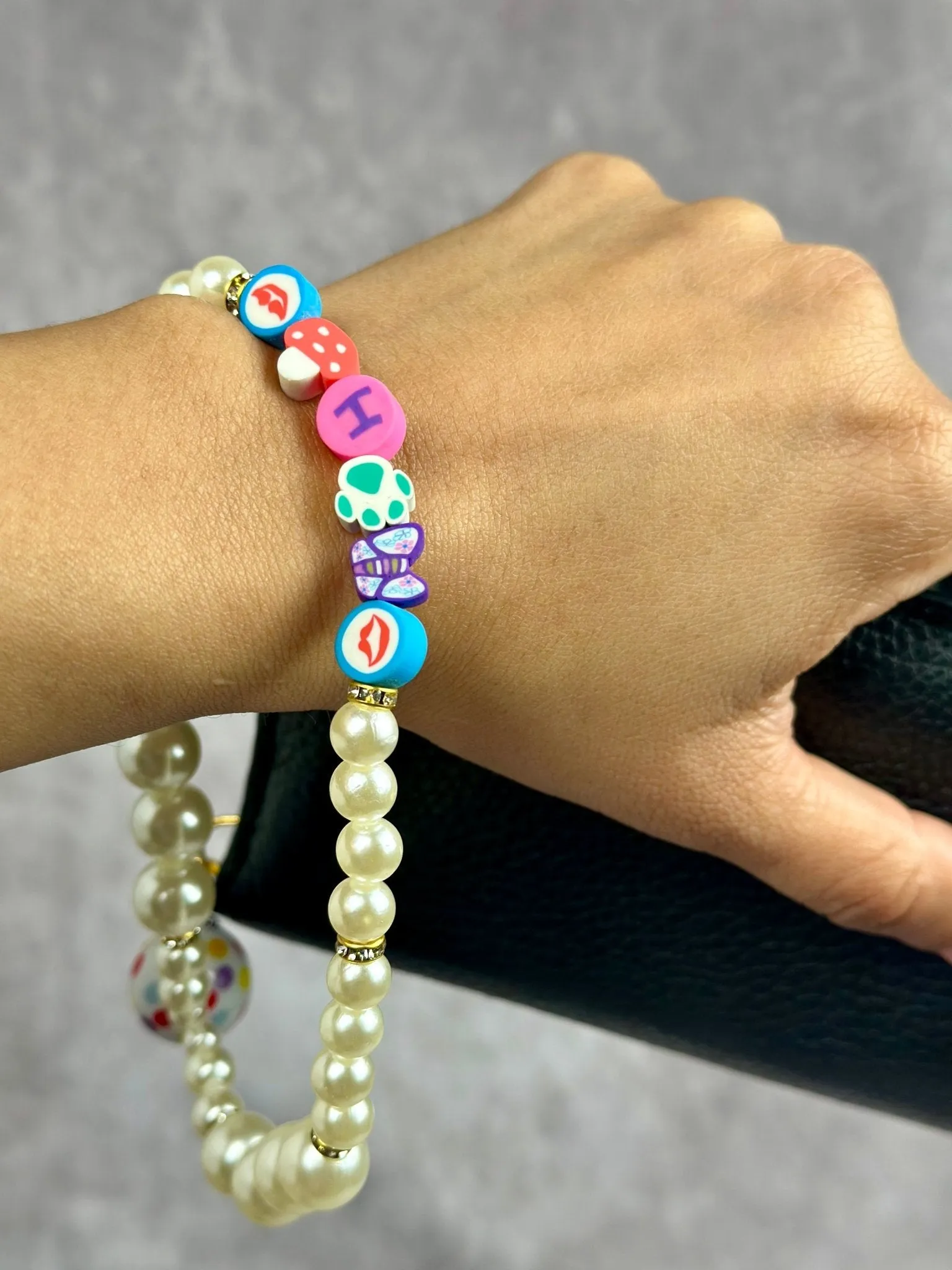 Bubble Gum Beaded Wristlet Strap for Wallets/ Phone Cases