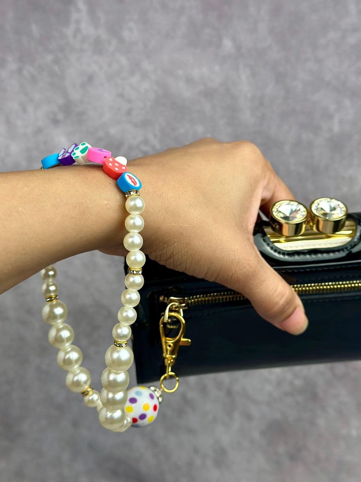 Bubble Gum Beaded Wristlet Strap for Wallets/ Phone Cases