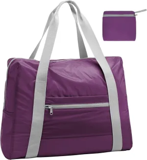Cambond Spirit Airlines Personal Item Bag 18x14x8 Inch - 30L Carry on Personal Item Travel Bags for Short Trip, Lightweight Compact Underseat Foldable Travel Duffel Bags, Purple