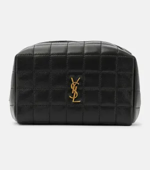 Cassandre Saint Laurent leather cosmetic bag, black