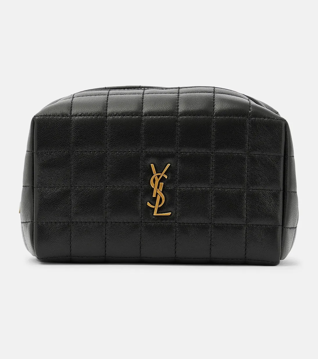 Cassandre Saint Laurent leather cosmetic bag, black