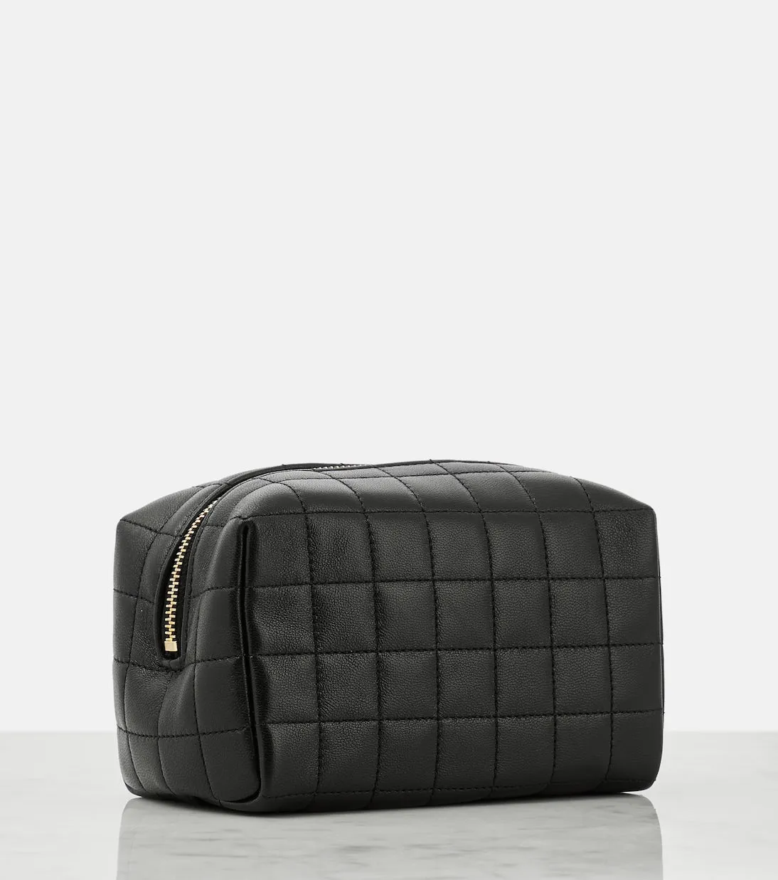 Cassandre Saint Laurent leather cosmetic bag, black