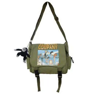 Casual Large Capacity Canvas Bag Graffiti Unisex Shoulder Bags Black White Student Girl Shoulder Bag