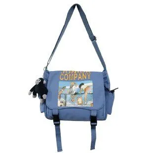 Casual Large Capacity Canvas Bag Graffiti Unisex Shoulder Bags Black White Student Girl Shoulder Bag