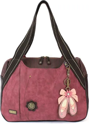 CHALA Bowling Tote Bag Burgundy