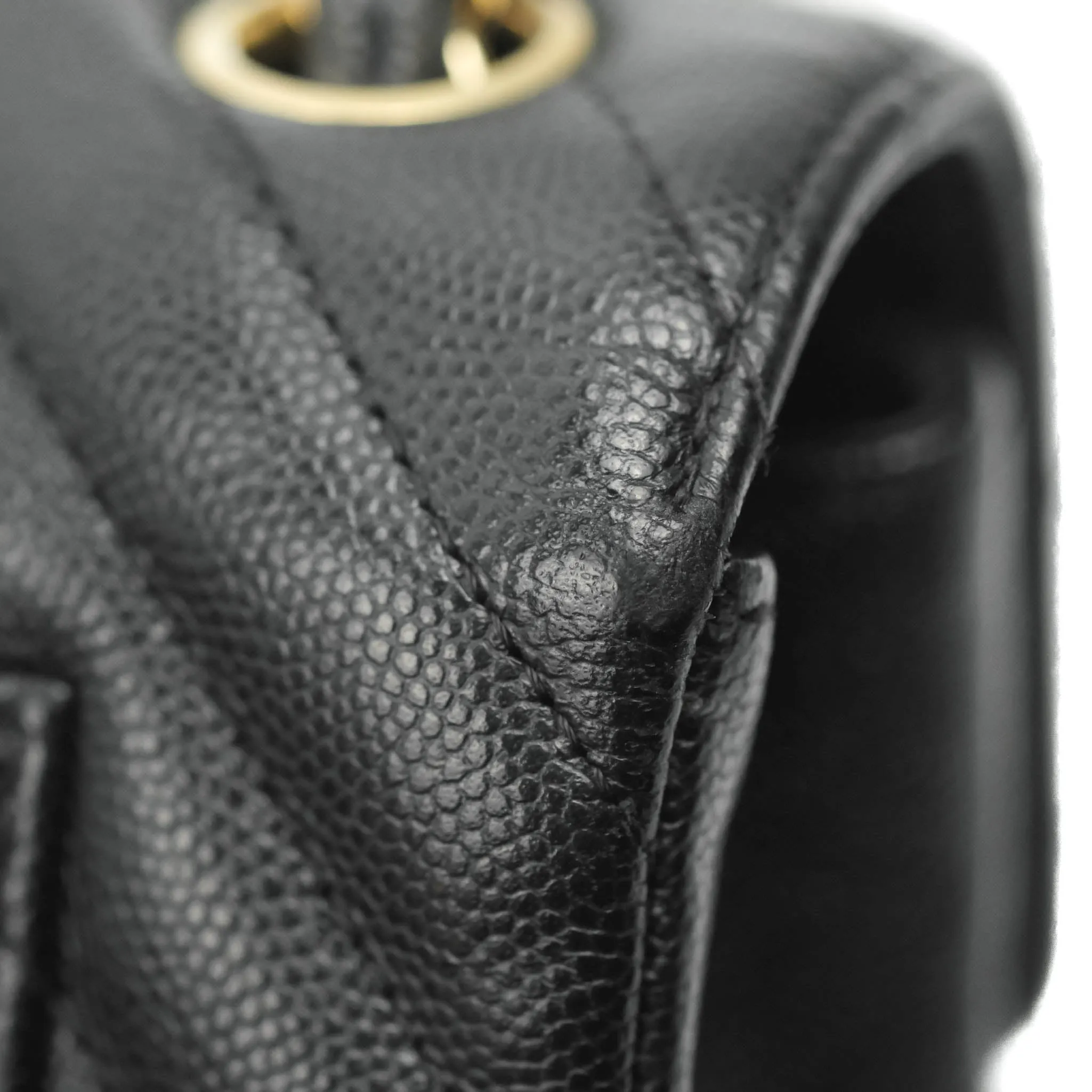 Chanel Chevron Mini Rectangular Flap Black Caviar Gold Hardware