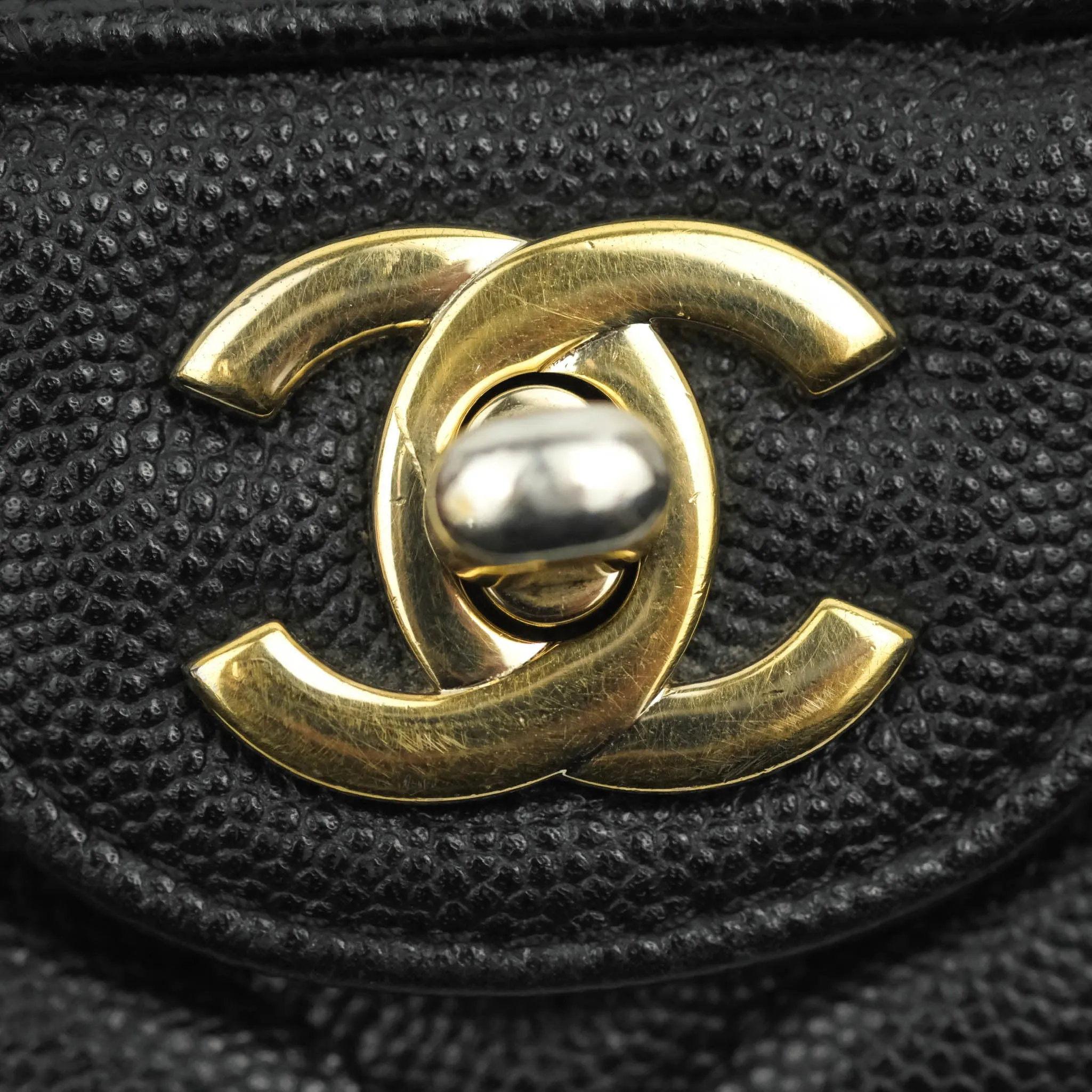 Chanel Chevron Mini Rectangular Flap Black Caviar Gold Hardware