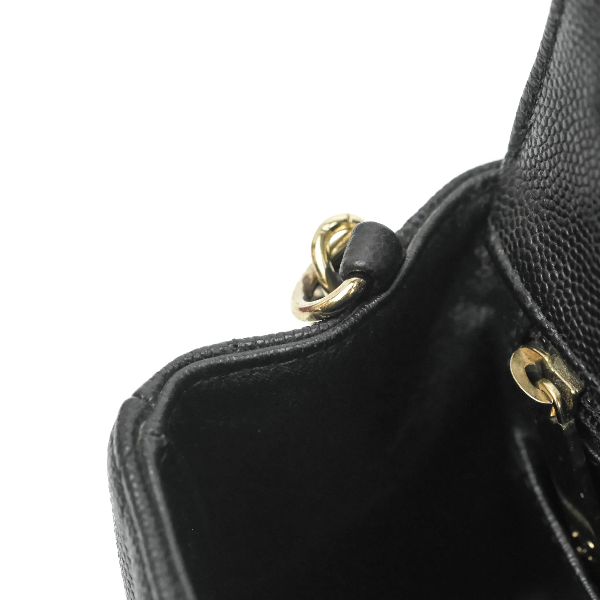 Chanel Chevron Mini Rectangular Flap Black Caviar Gold Hardware