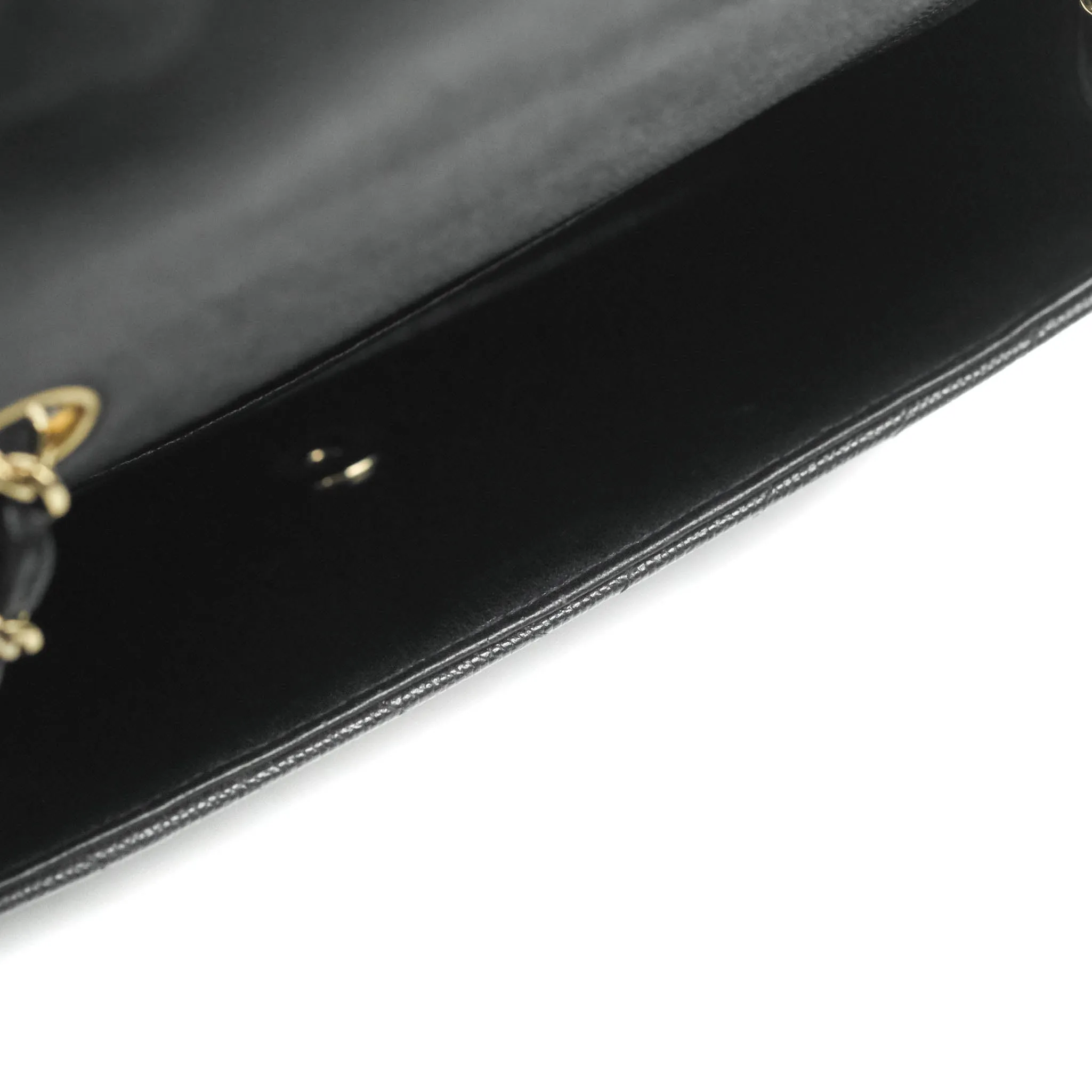 Chanel Chevron Mini Rectangular Flap Black Caviar Gold Hardware