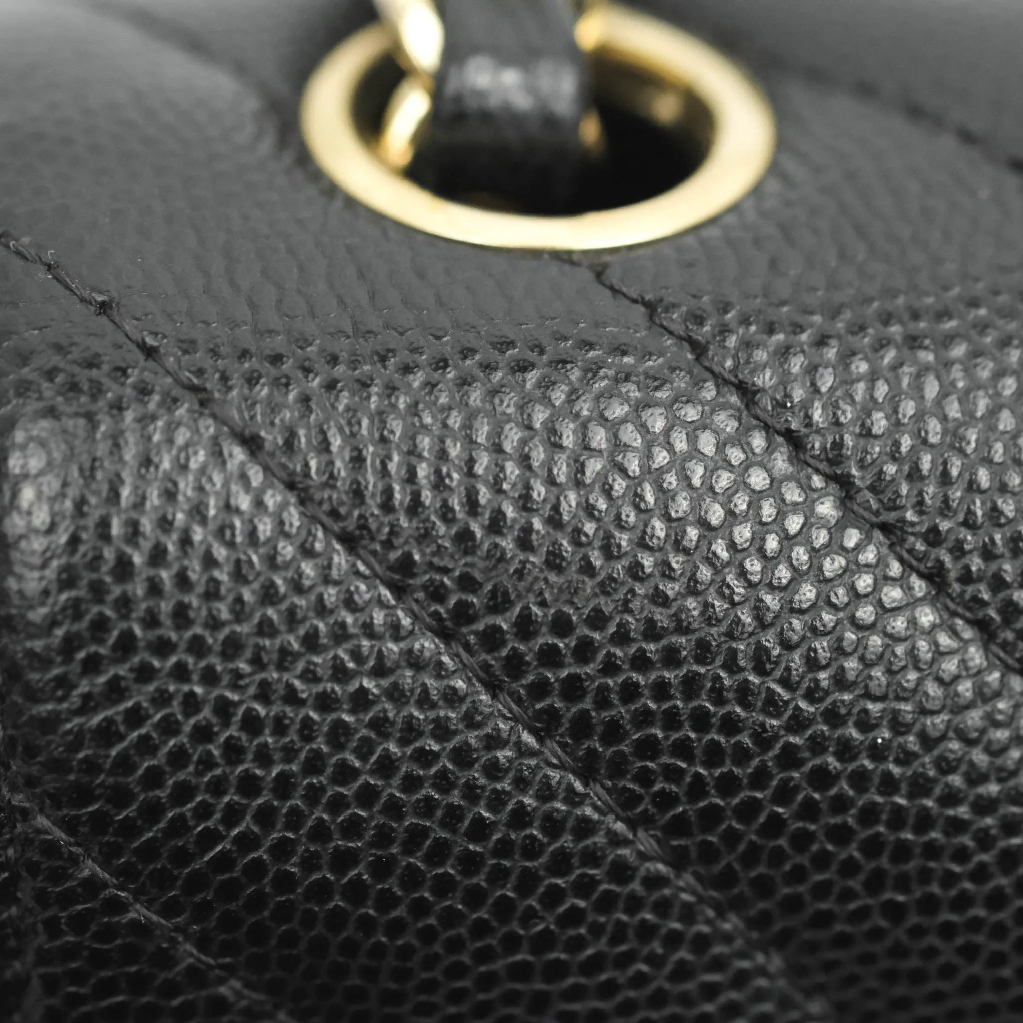 Chanel Chevron Mini Rectangular Flap Black Caviar Gold Hardware