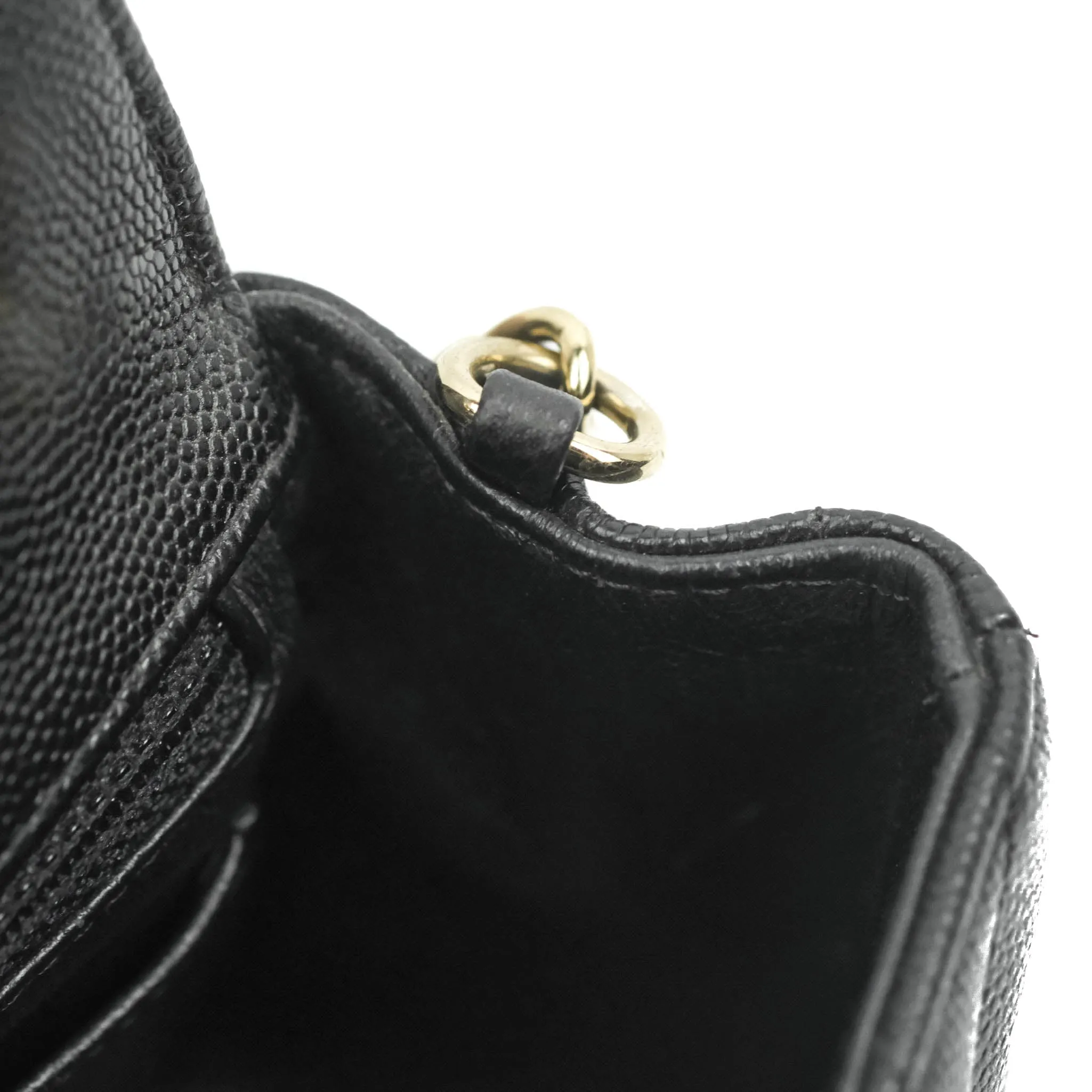 Chanel Chevron Mini Rectangular Flap Black Caviar Gold Hardware