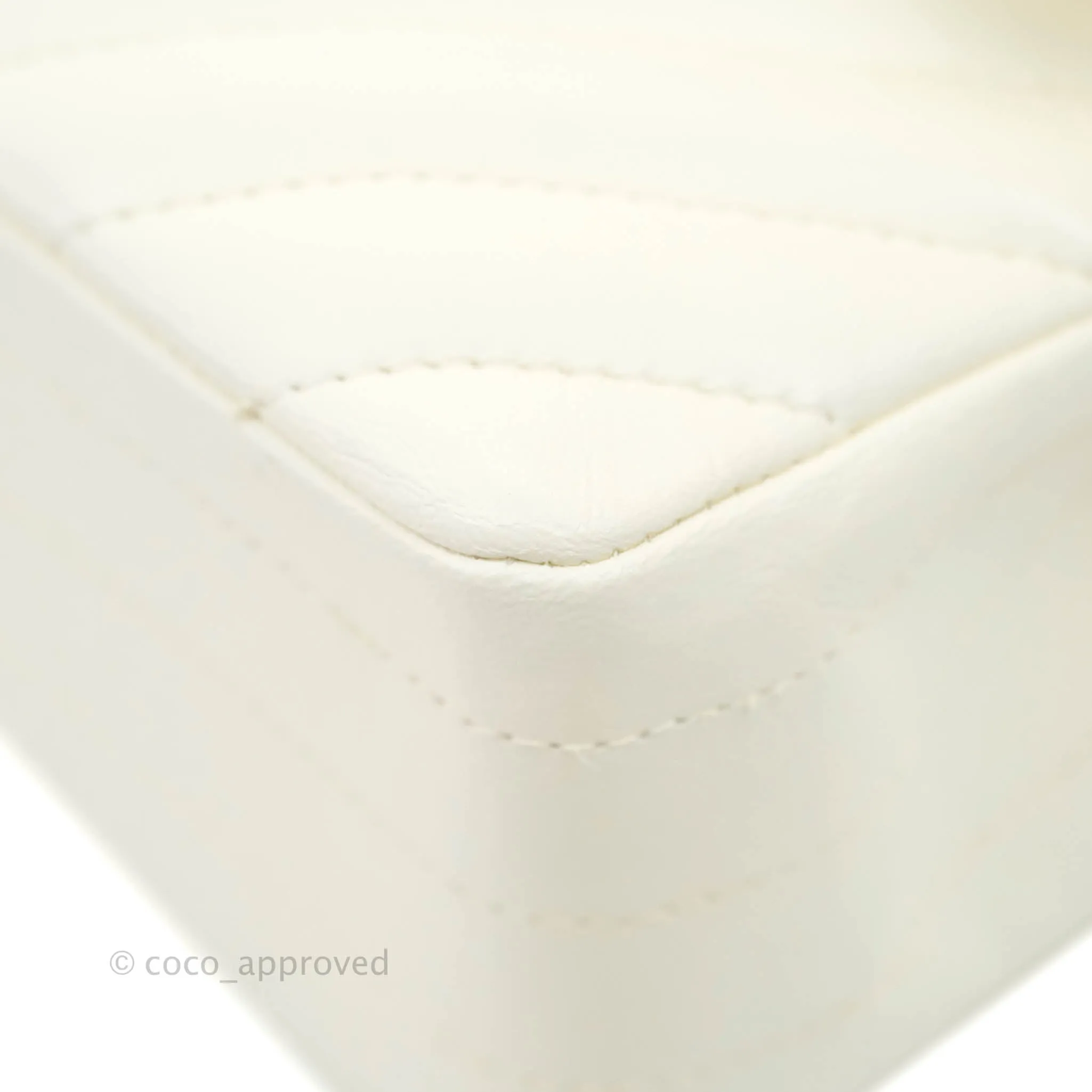 Chanel Classic Chevron S/M Small Double Flap Ivory White Lambskin Gold Hardware