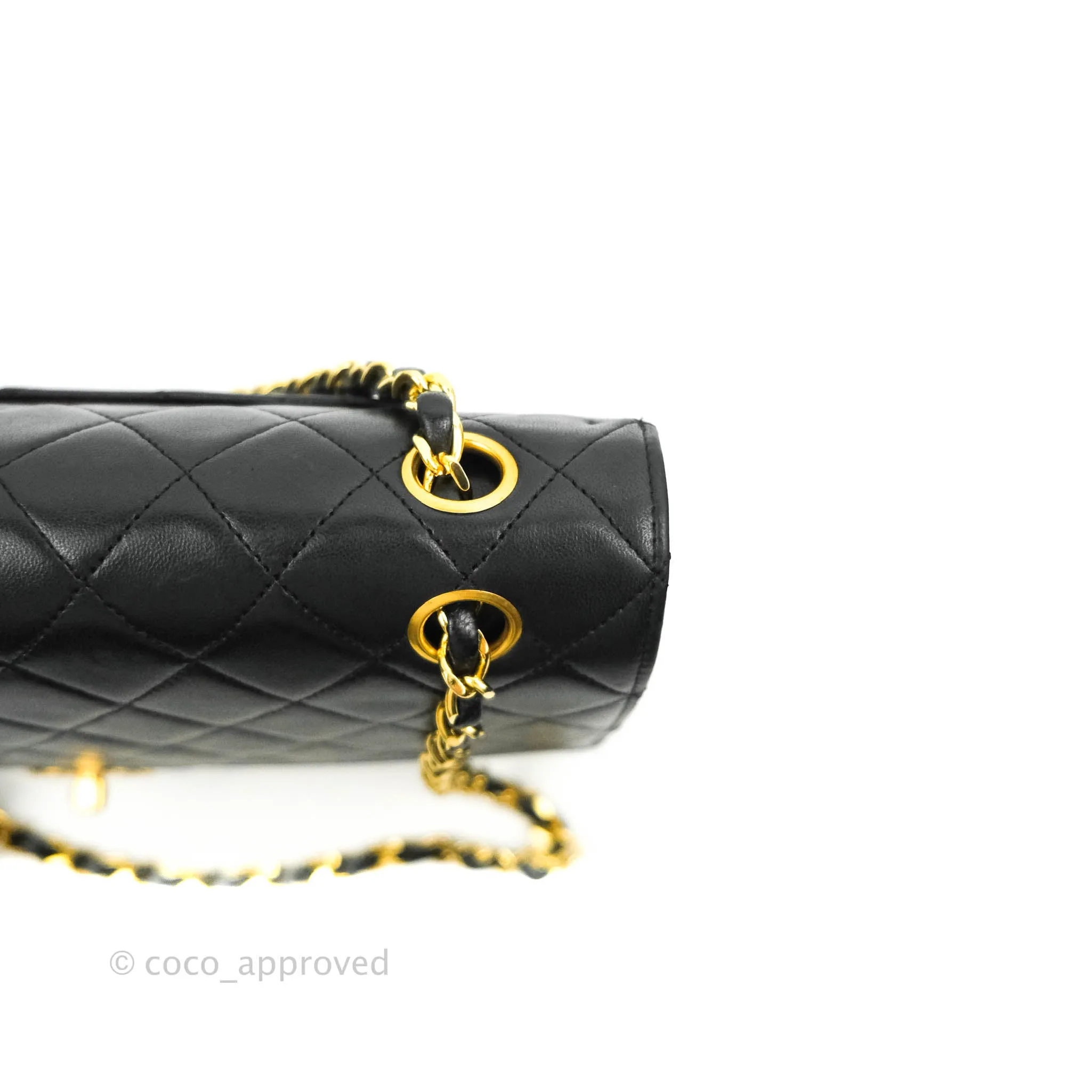 Chanel Classic Double Flap Vintage Black Lambskin 24K Gold Hardware
