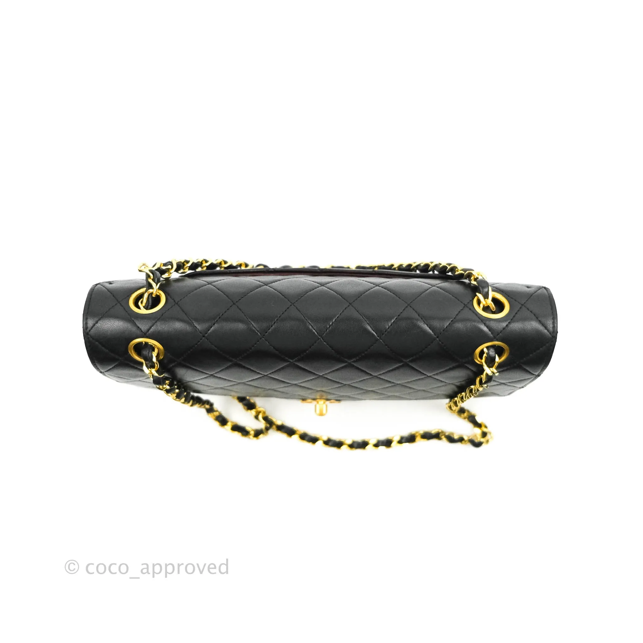 Chanel Classic Double Flap Vintage Black Lambskin 24K Gold Hardware
