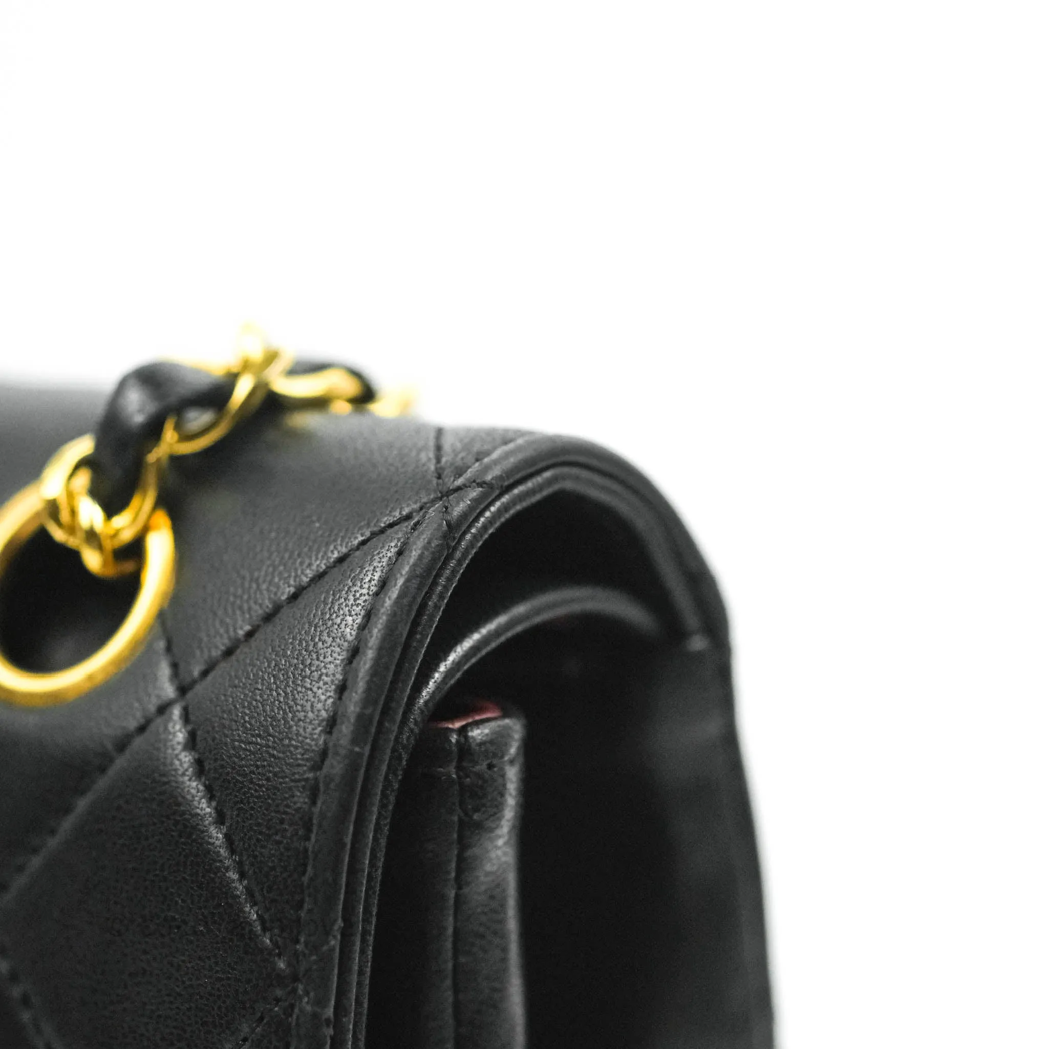 Chanel Classic Double Flap Vintage Black Lambskin 24K Gold Hardware