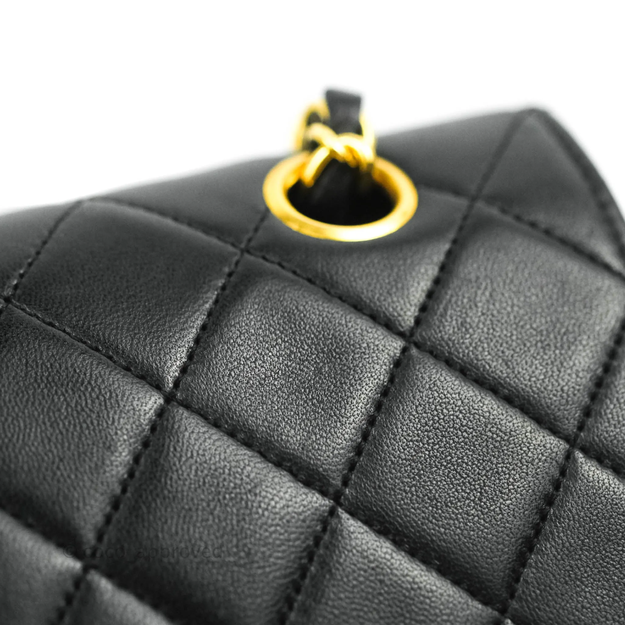 Chanel Classic Double Flap Vintage Black Lambskin 24K Gold Hardware