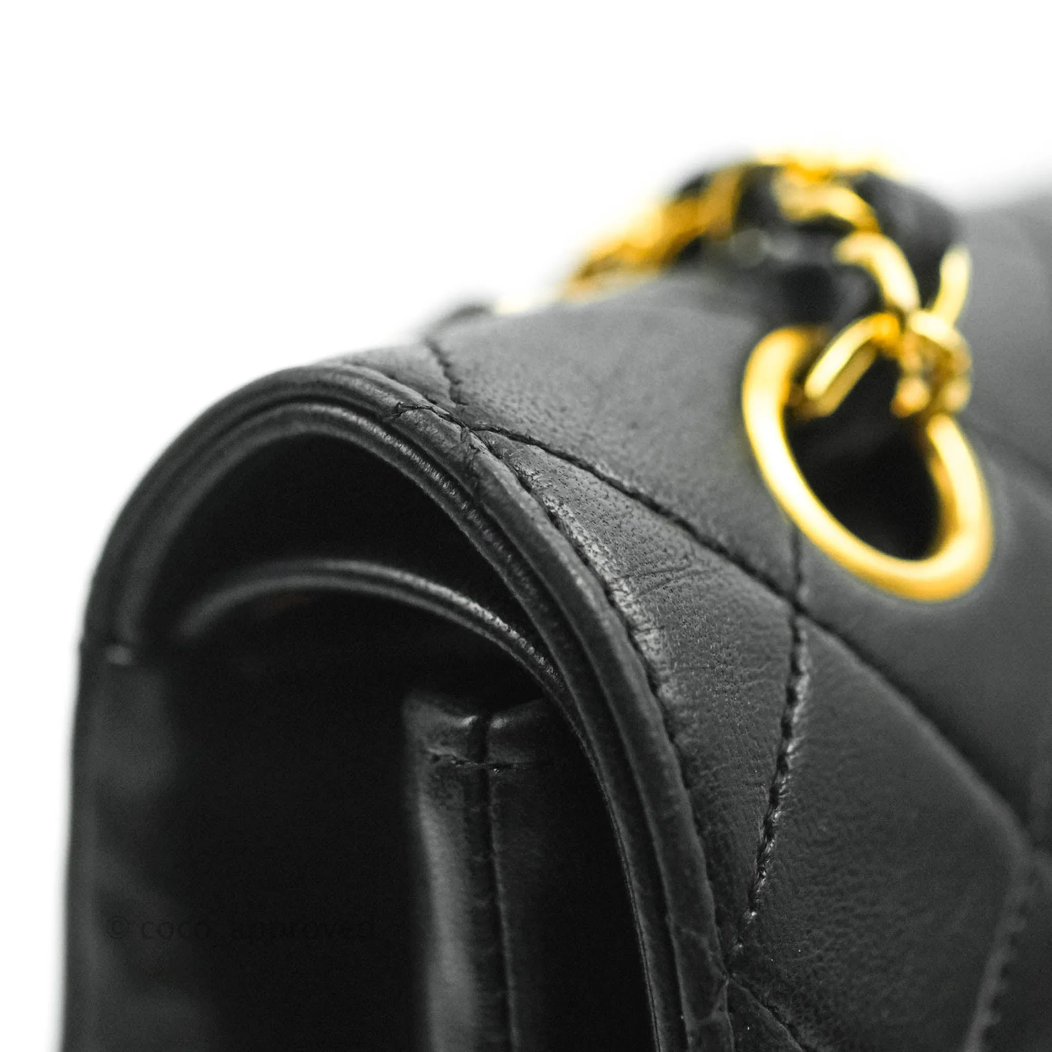 Chanel Classic Double Flap Vintage Black Lambskin 24K Gold Hardware