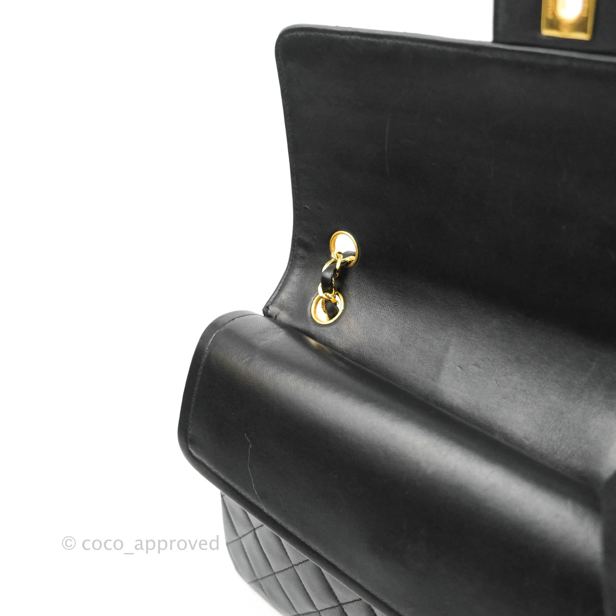 Chanel Classic Double Flap Vintage Black Lambskin 24K Gold Hardware