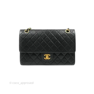 Chanel Classic Double Flap Vintage Black Lambskin 24K Gold Hardware