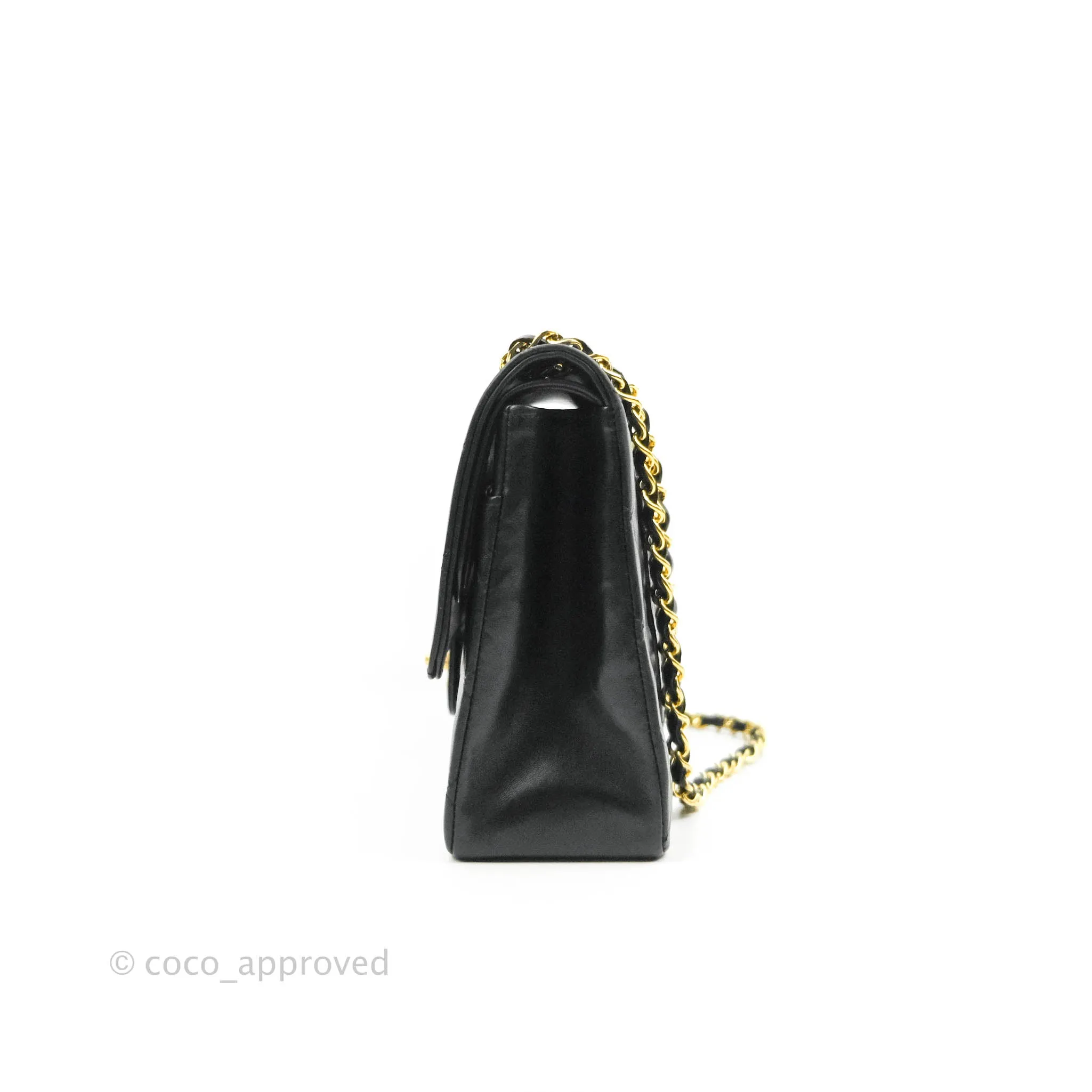 Chanel Classic Double Flap Vintage Black Lambskin 24K Gold Hardware
