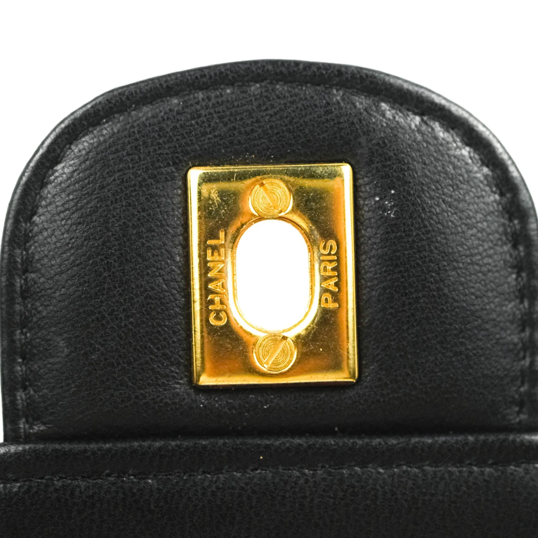 Chanel Classic Double Flap Vintage Black Lambskin 24K Gold Hardware