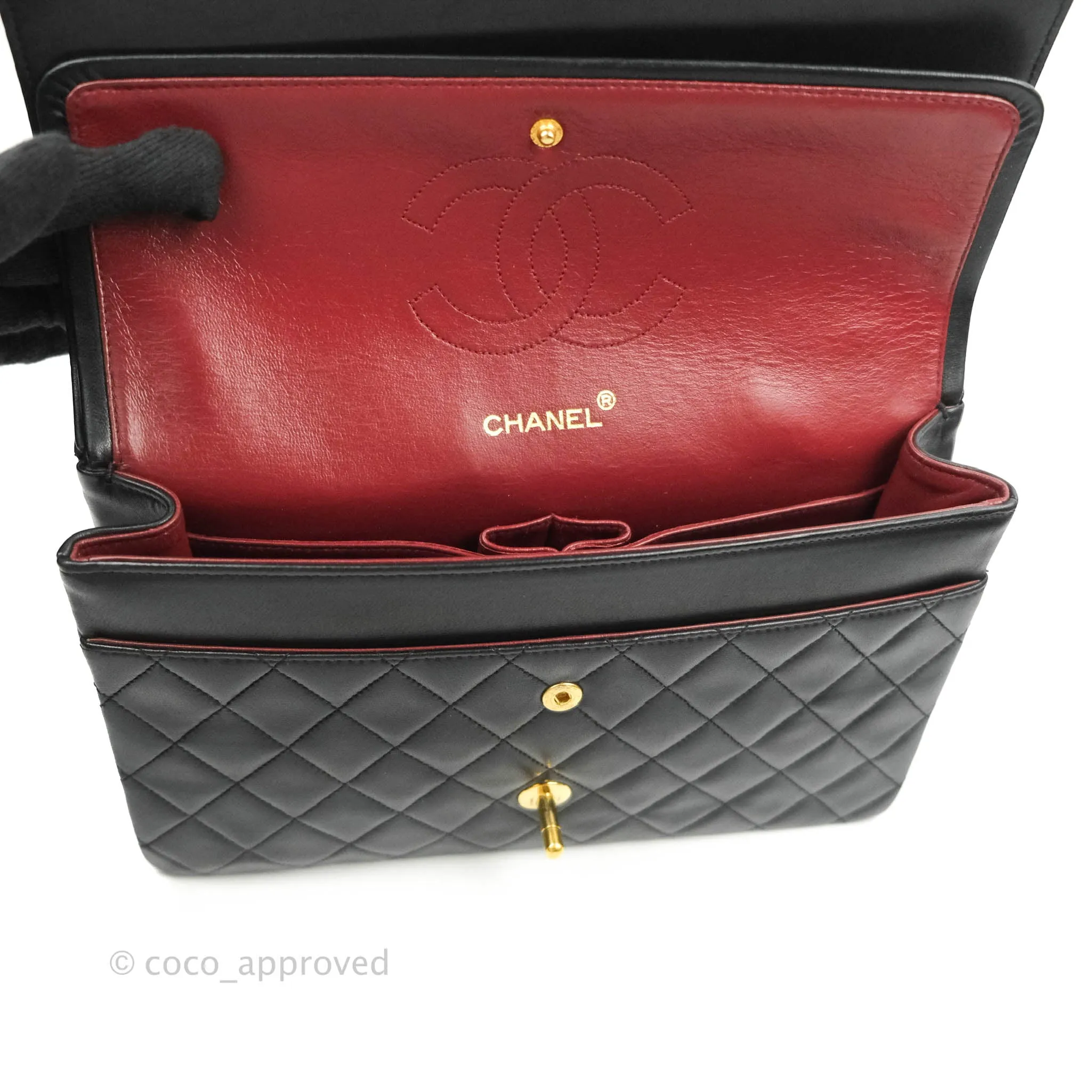 Chanel Classic Double Flap Vintage Black Lambskin 24K Gold Hardware