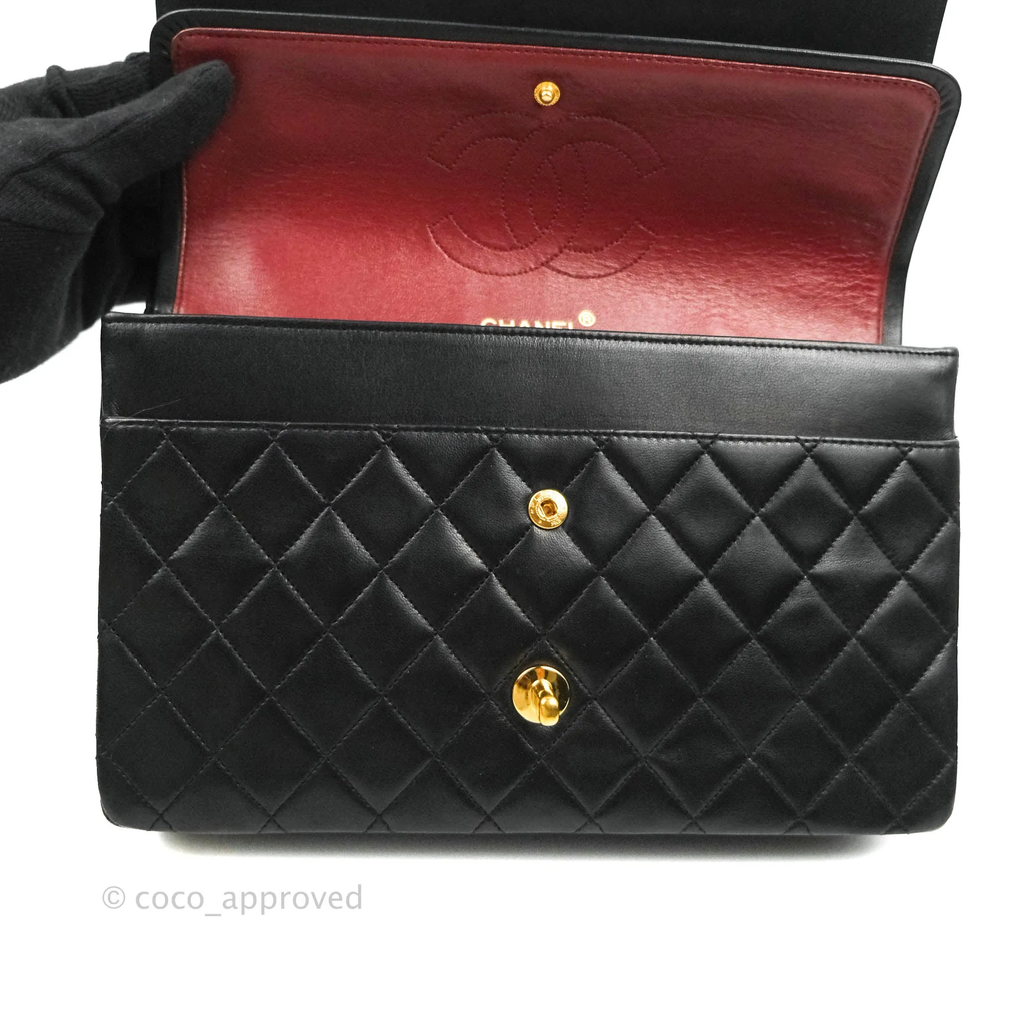 Chanel Classic Double Flap Vintage Black Lambskin 24K Gold Hardware