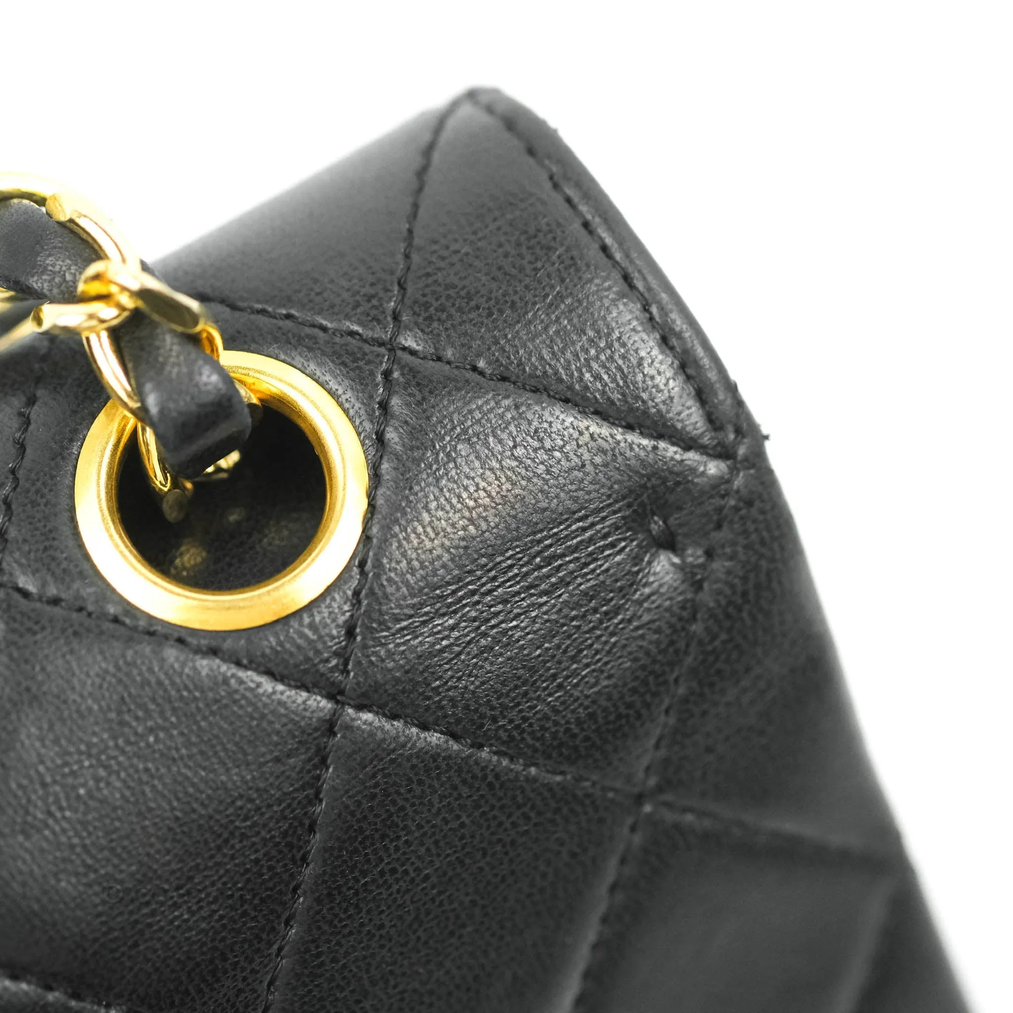 Chanel Classic Double Flap Vintage Black Lambskin 24K Gold Hardware