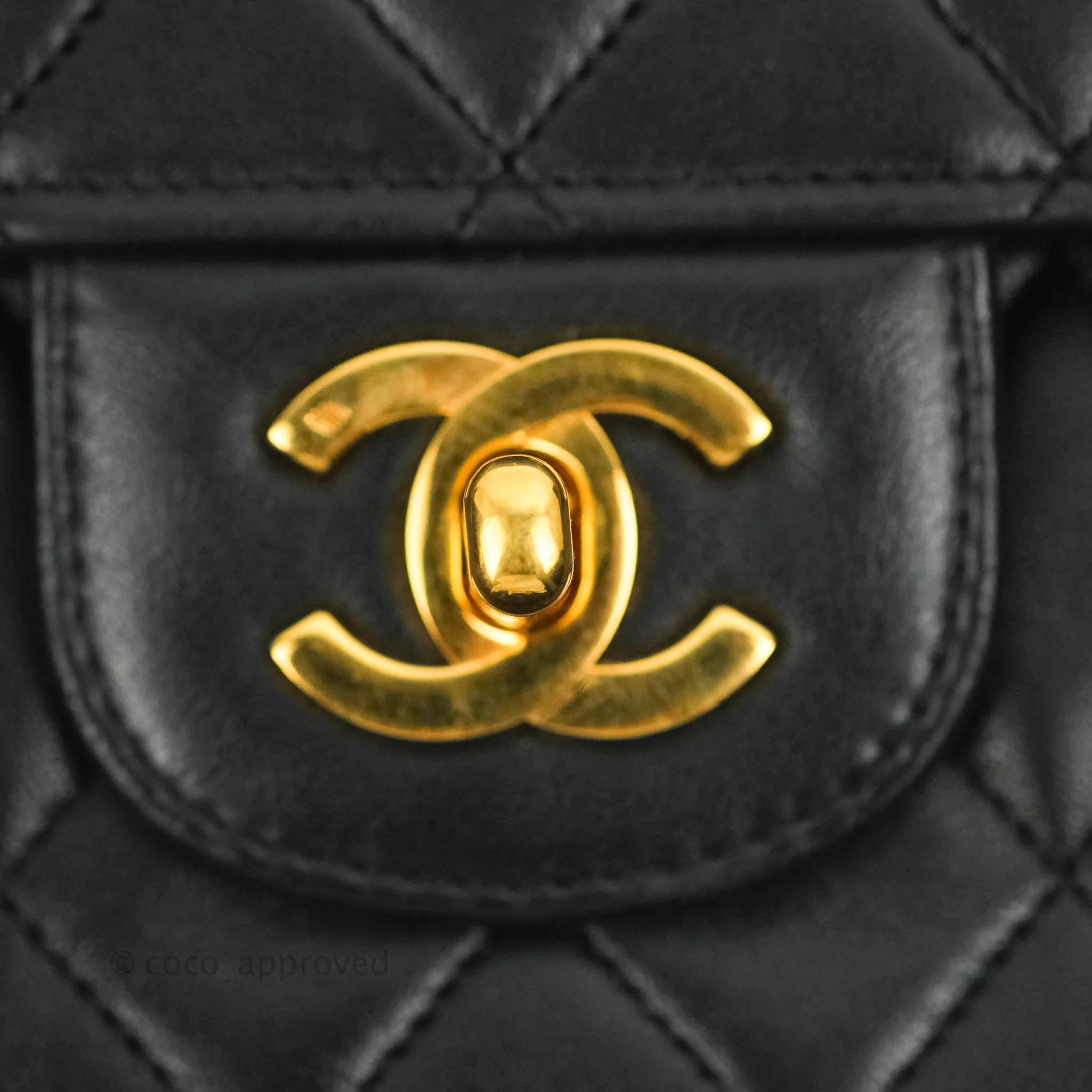 Chanel Classic Double Flap Vintage Black Lambskin 24K Gold Hardware