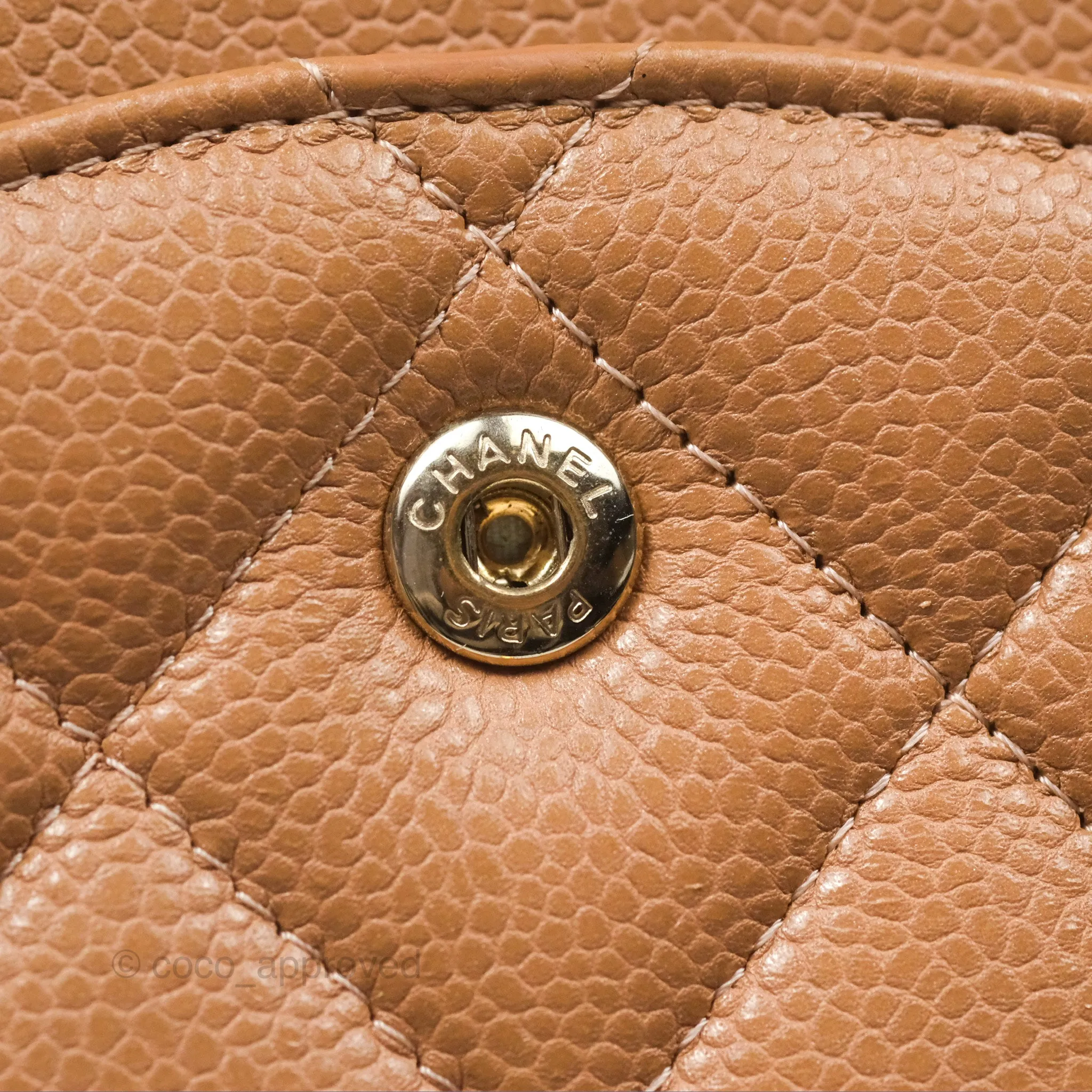 Chanel Classic Jumbo Double Flap Dark Beige Caviar Gold Hardware⁣⁣ 18S