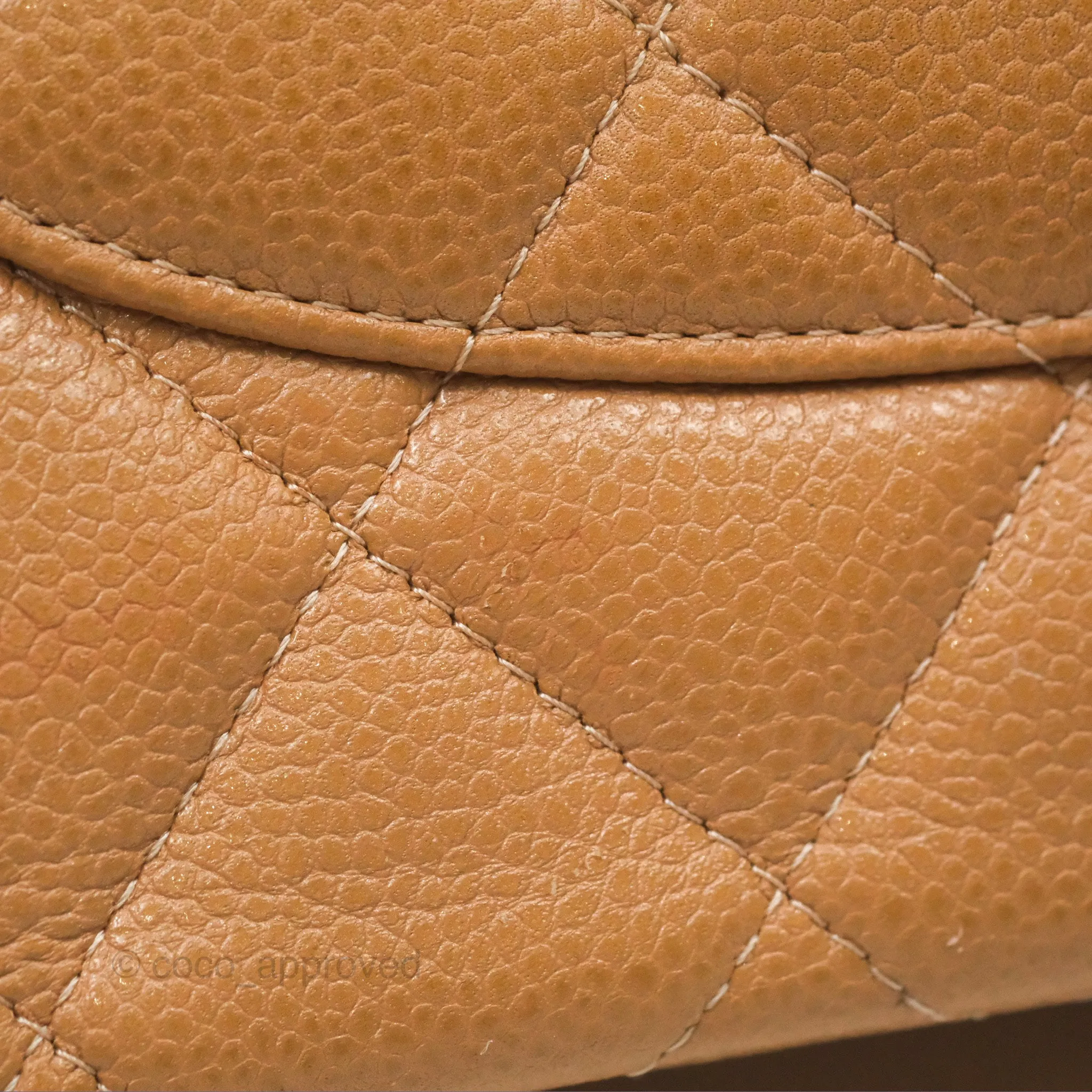 Chanel Classic Jumbo Double Flap Dark Beige Caviar Gold Hardware⁣⁣ 18S