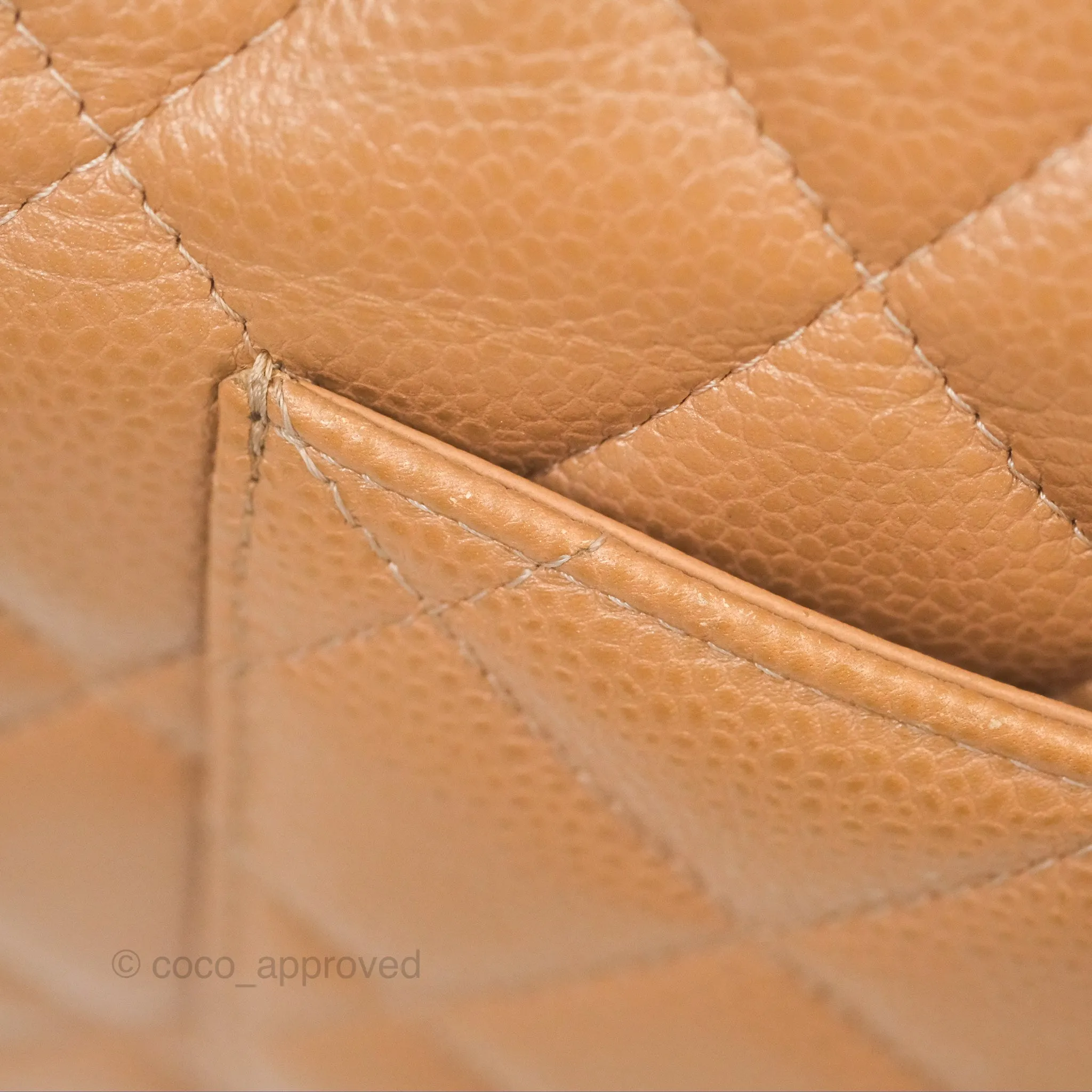 Chanel Classic Jumbo Double Flap Dark Beige Caviar Gold Hardware⁣⁣ 18S