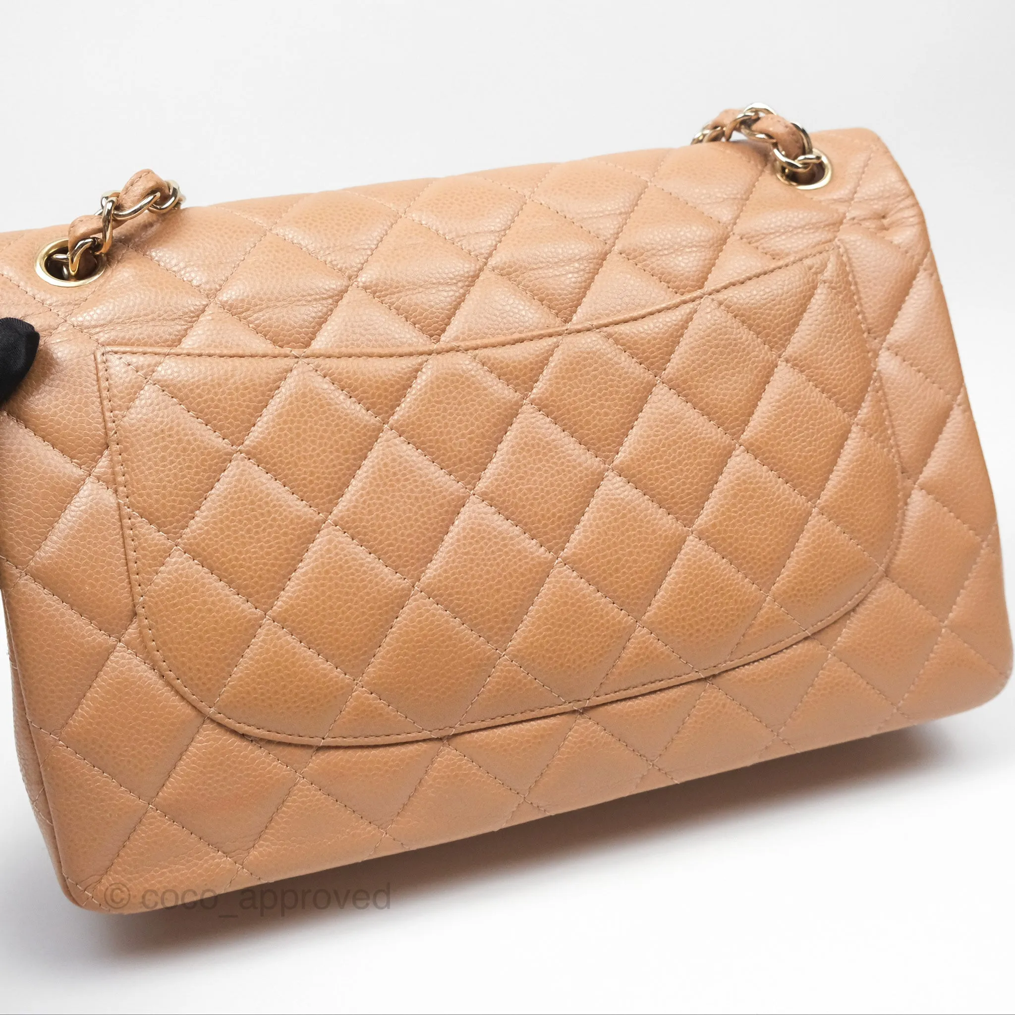 Chanel Classic Jumbo Double Flap Dark Beige Caviar Gold Hardware⁣⁣ 18S