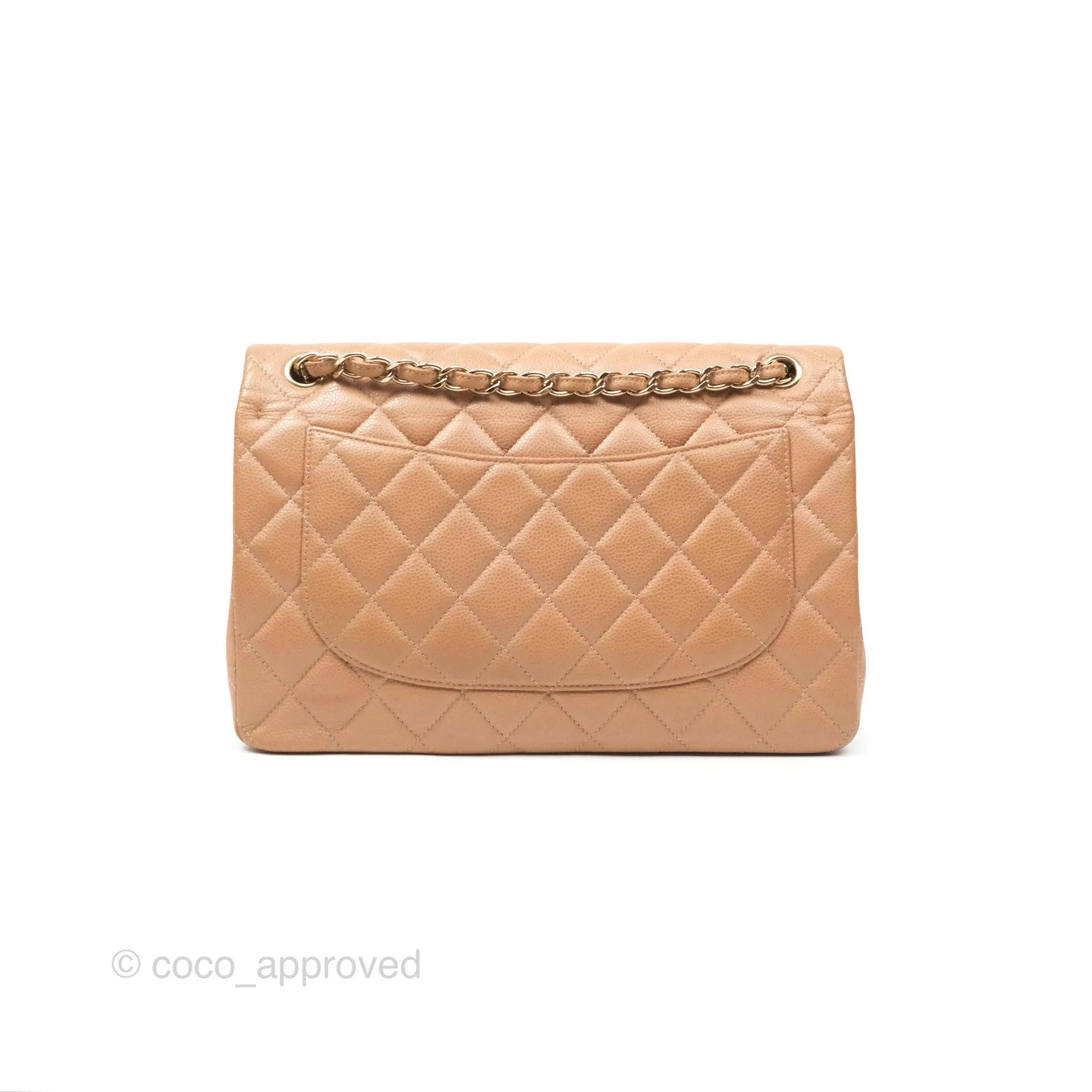 Chanel Classic Jumbo Double Flap Dark Beige Caviar Gold Hardware⁣⁣ 18S