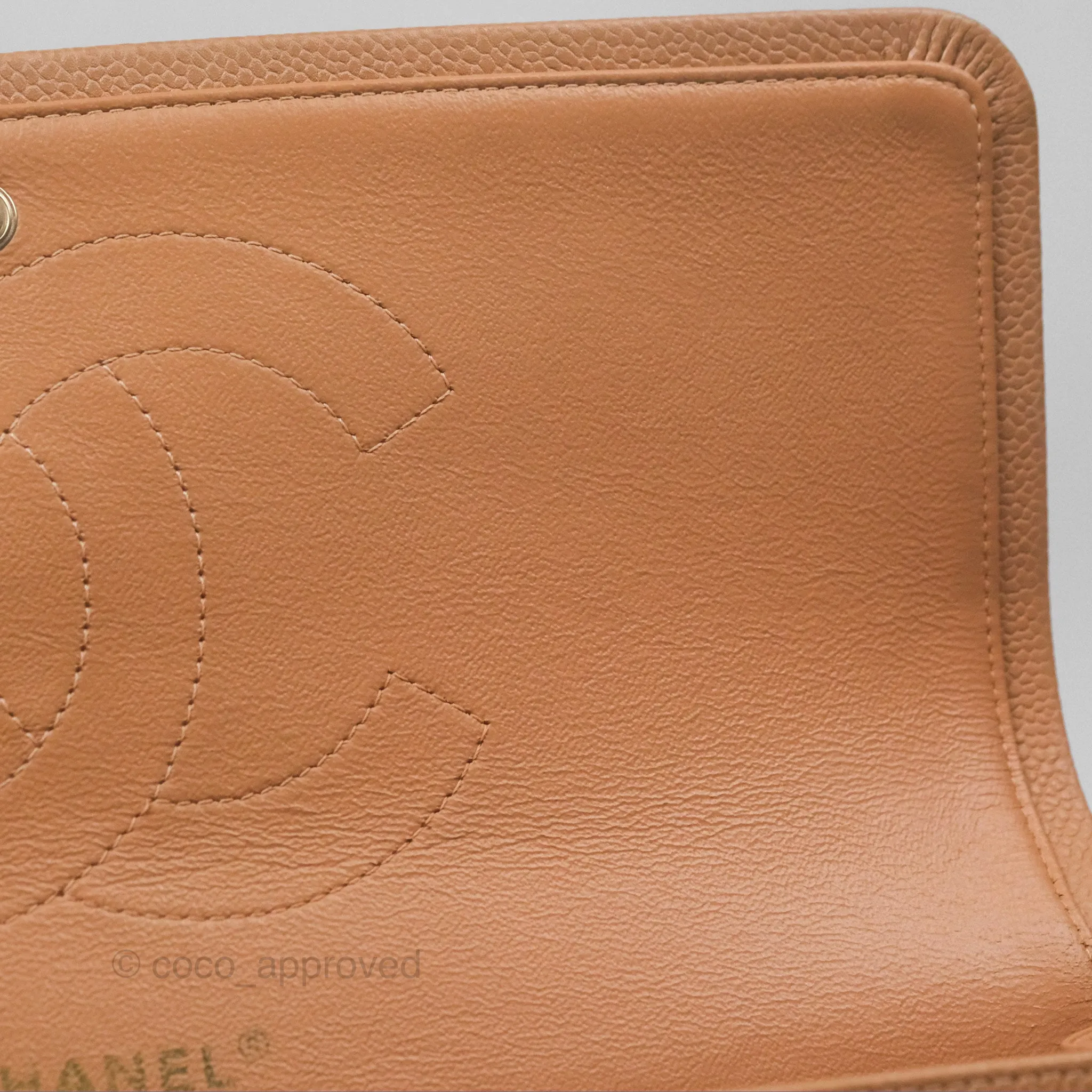 Chanel Classic Jumbo Double Flap Dark Beige Caviar Gold Hardware⁣⁣ 18S
