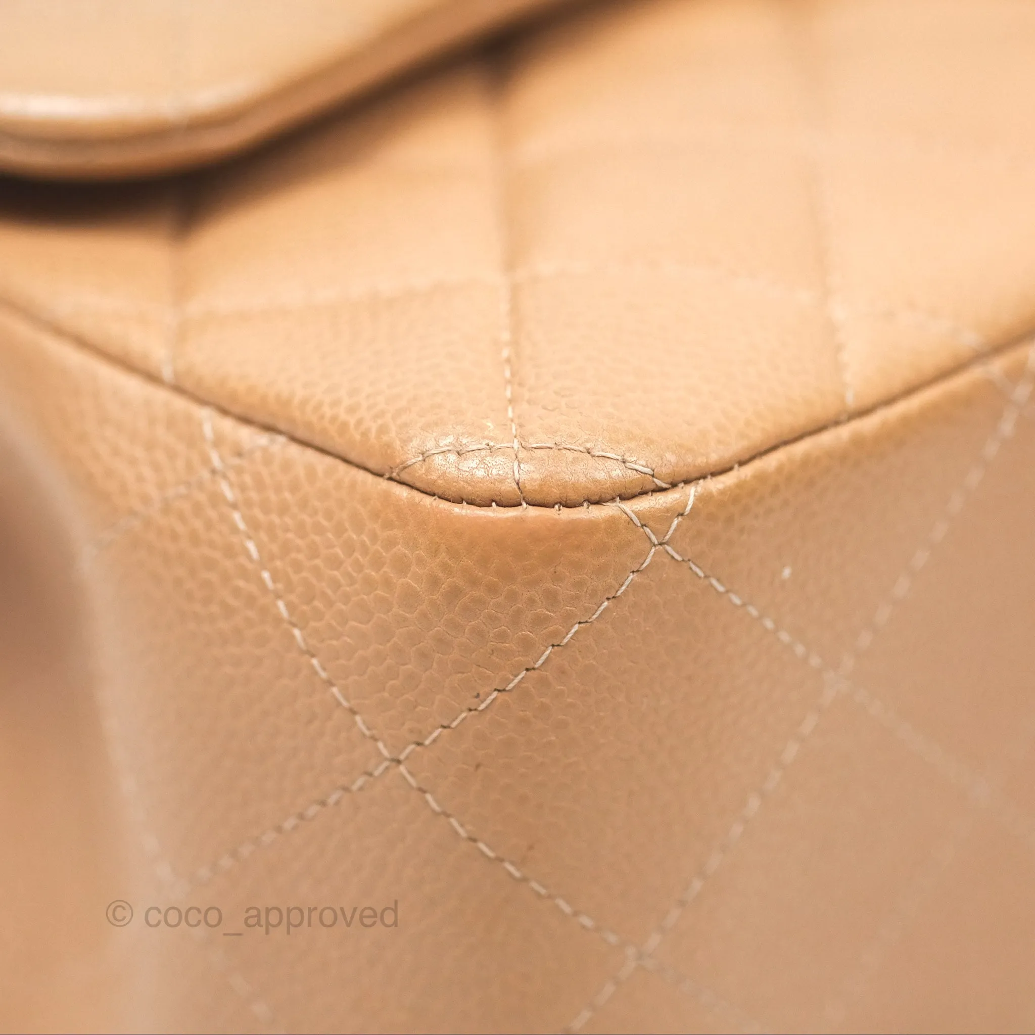 Chanel Classic Jumbo Double Flap Dark Beige Caviar Gold Hardware⁣⁣ 18S